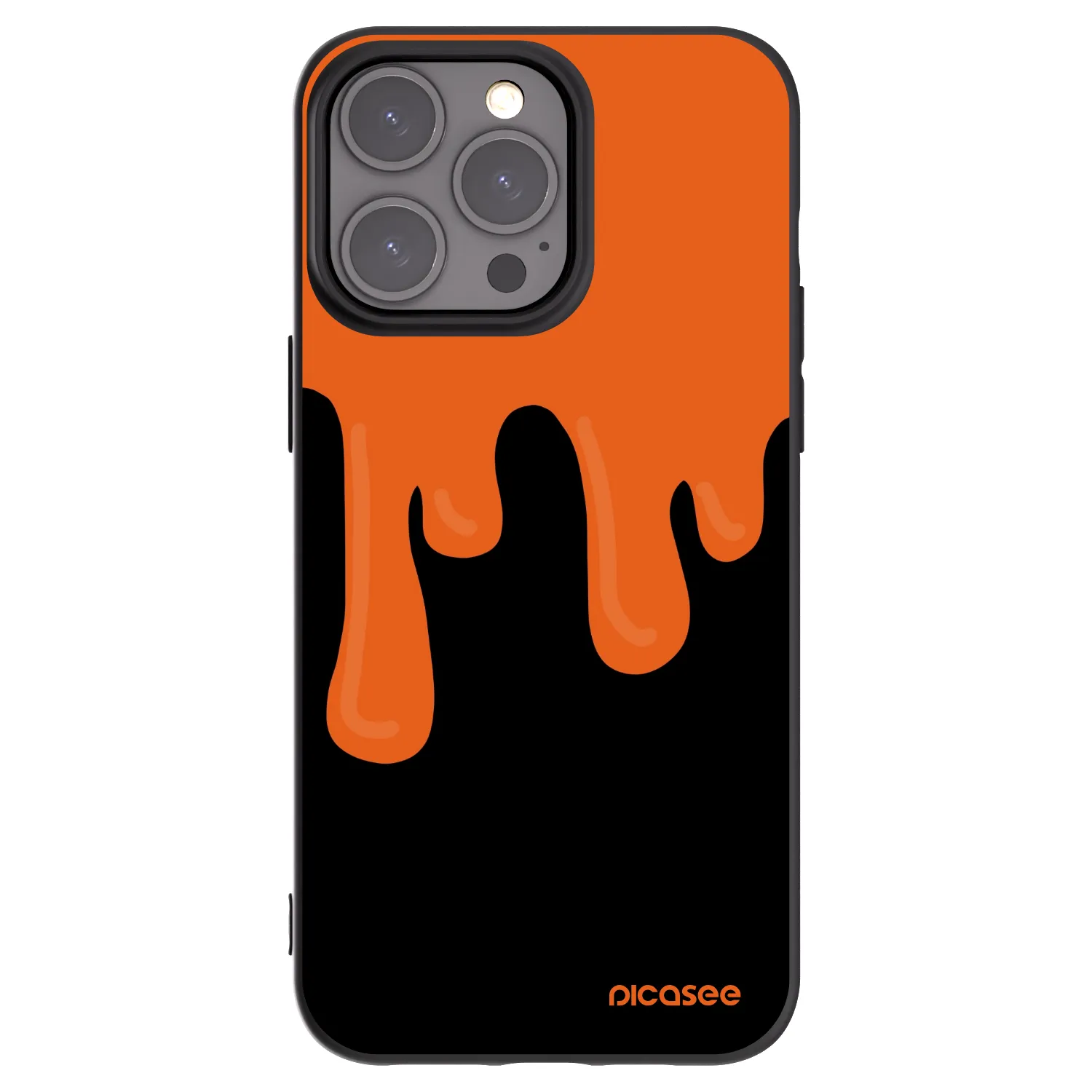 Picasee fekete szilikon tok az alábbi mobiltelefonokra Apple iPhone 15 Pro Max - Orange spooky
