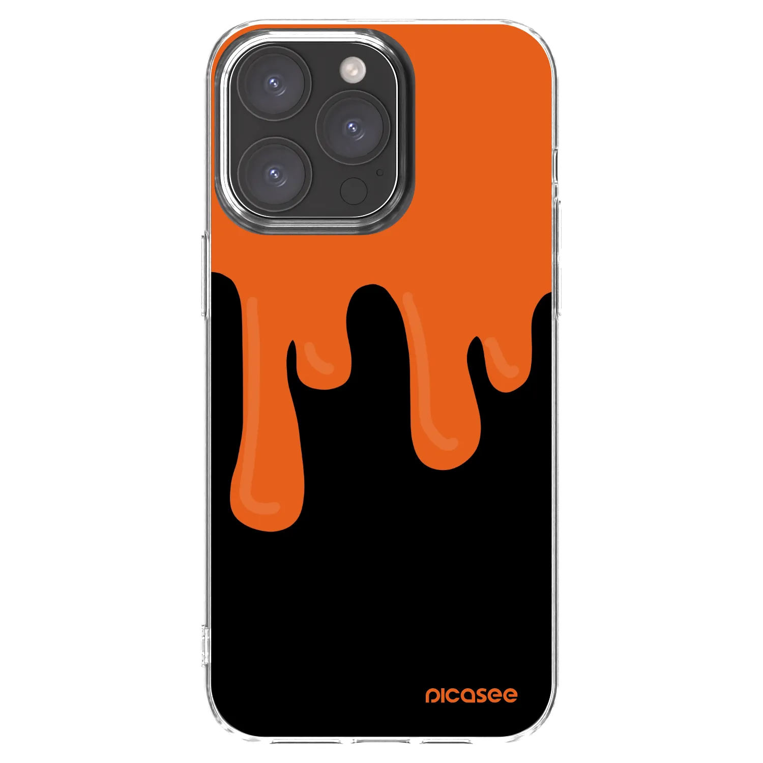 Picasee átlátszó szilikon tok az alábbi mobiltelefonokra Apple iPhone 15 Pro Max - Orange spooky