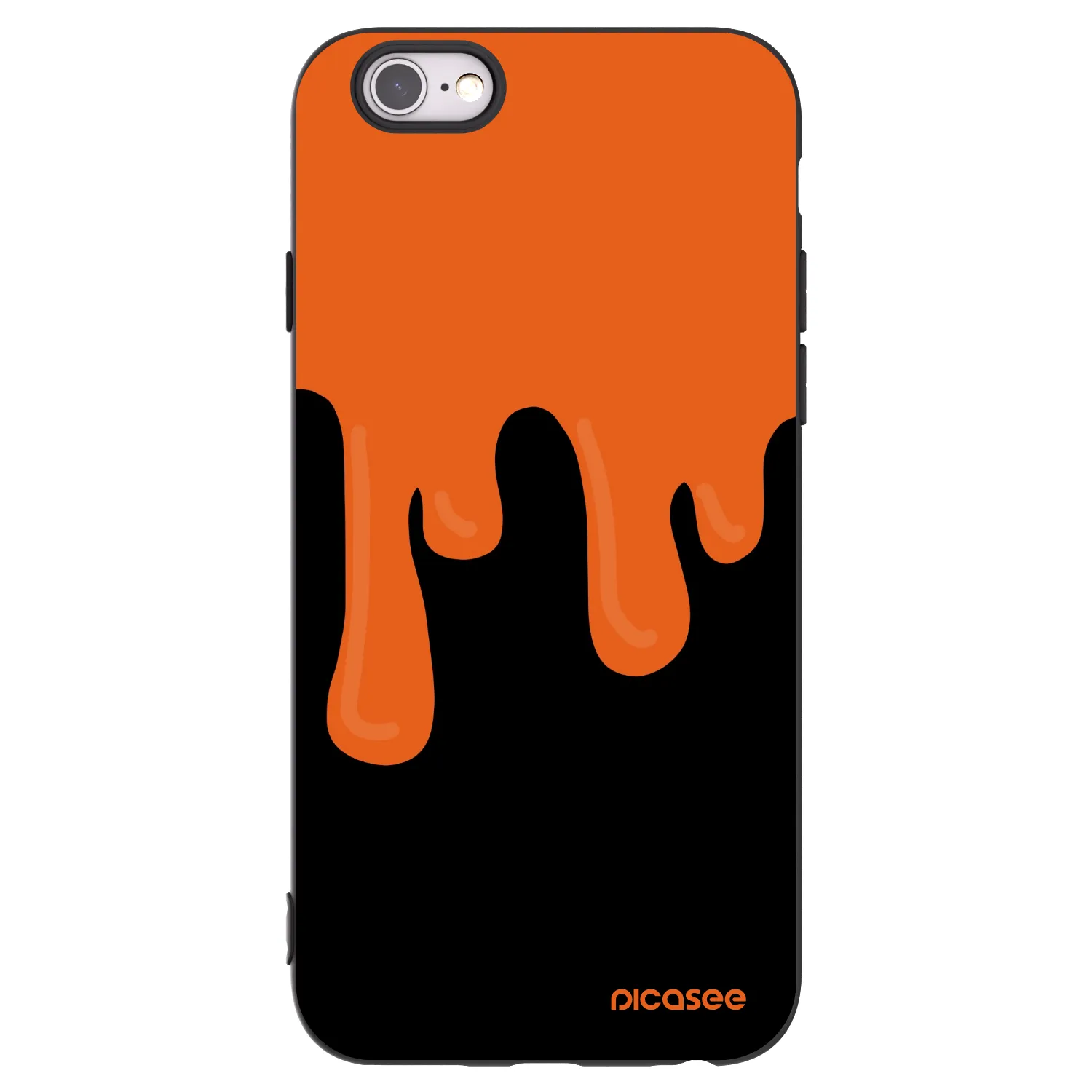 Picasee fekete szilikon tok az alábbi mobiltelefonokra Apple iPhone 6/6S - Orange spooky