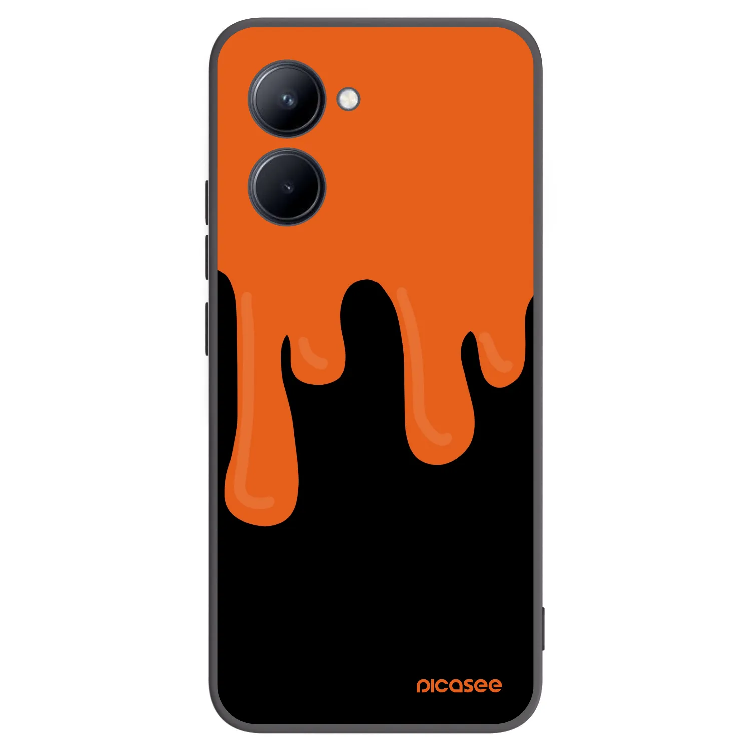Picasee fekete szilikon tok az alábbi mobiltelefonokra Realme C33 (2023) - Orange spooky