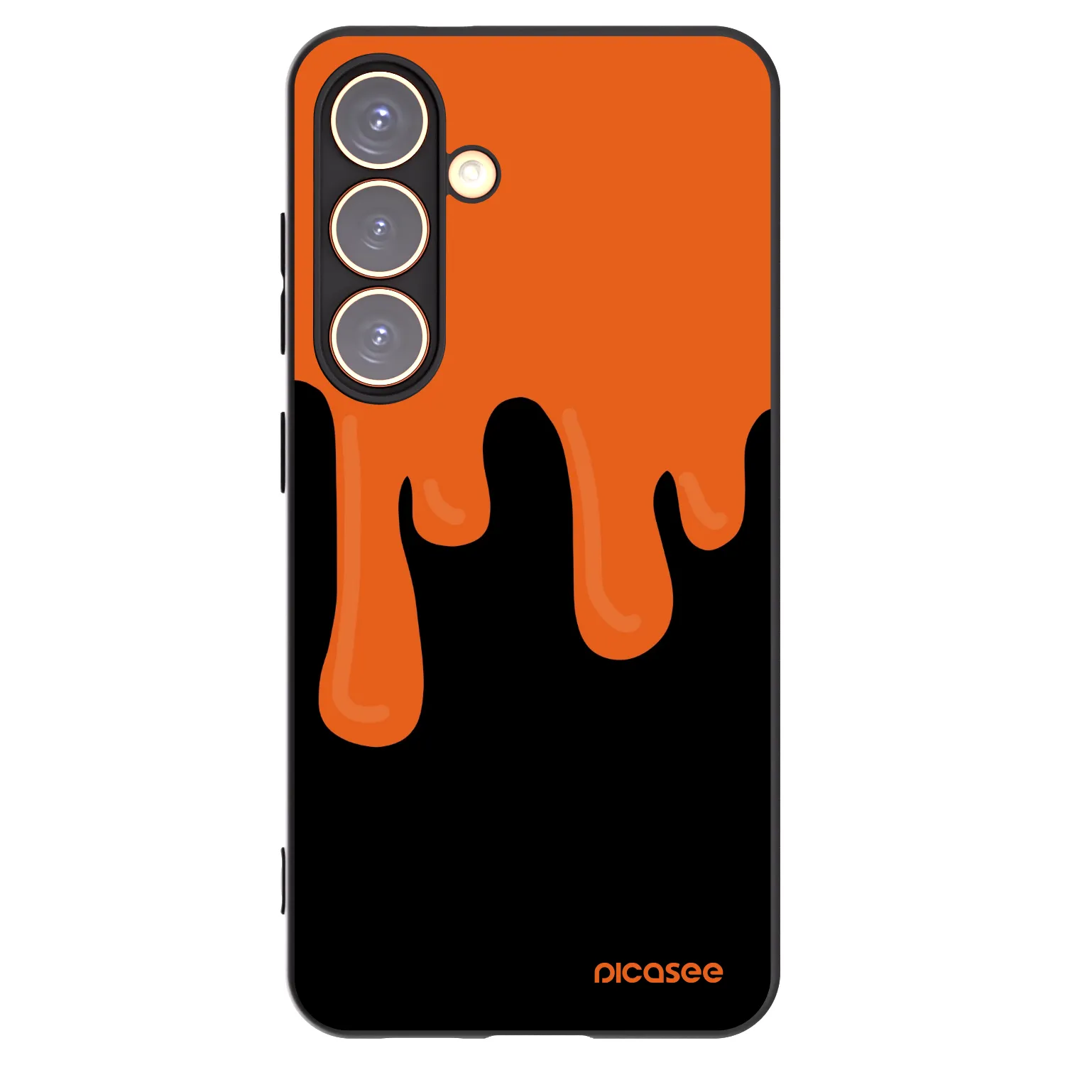 Picasee fekete szilikon tok az alábbi mobiltelefonokra Samsung Galaxy S24 S921B 5G - Orange spooky