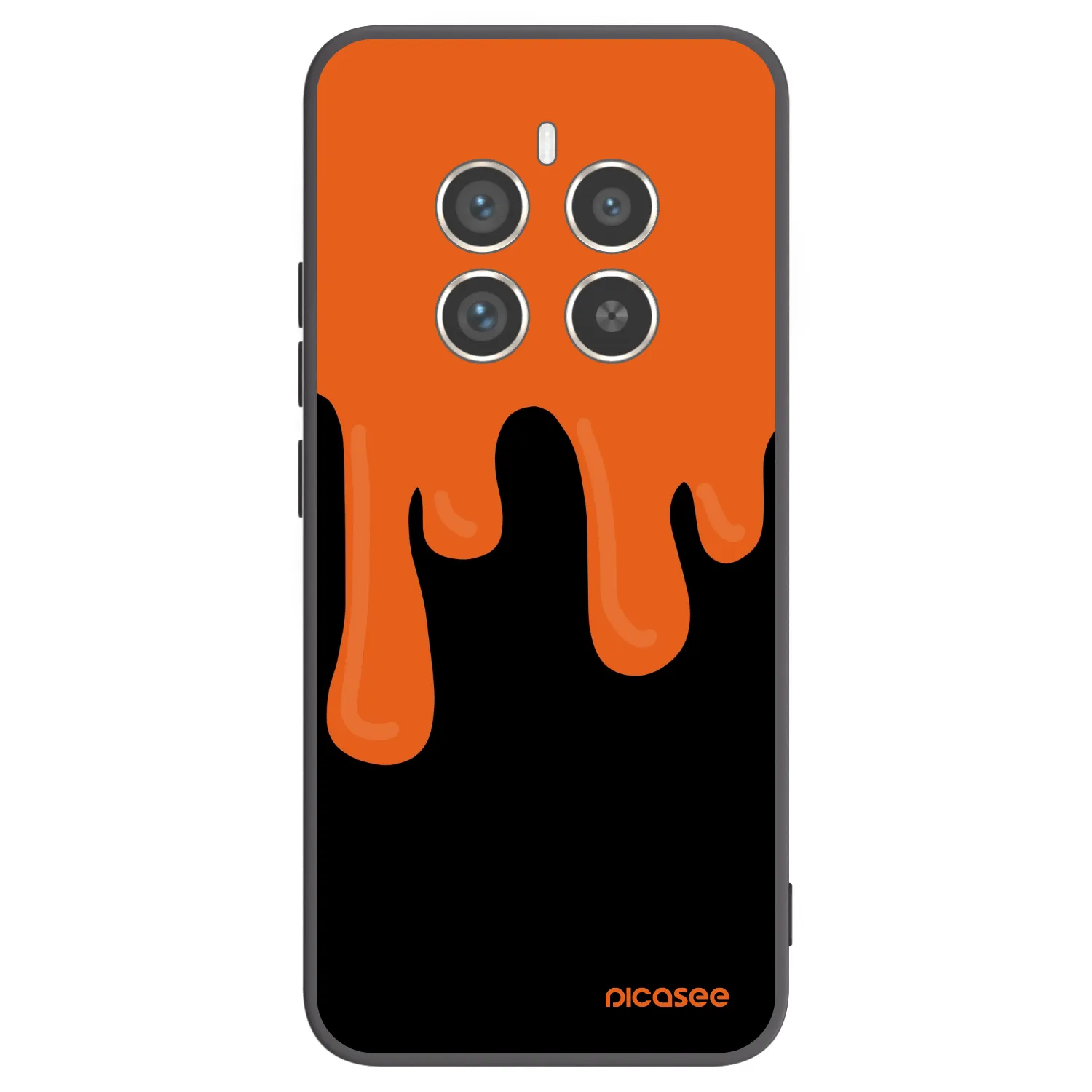 Picasee fekete szilikon tok az alábbi mobiltelefonokra Realme 12 Pro 5G - Orange spooky