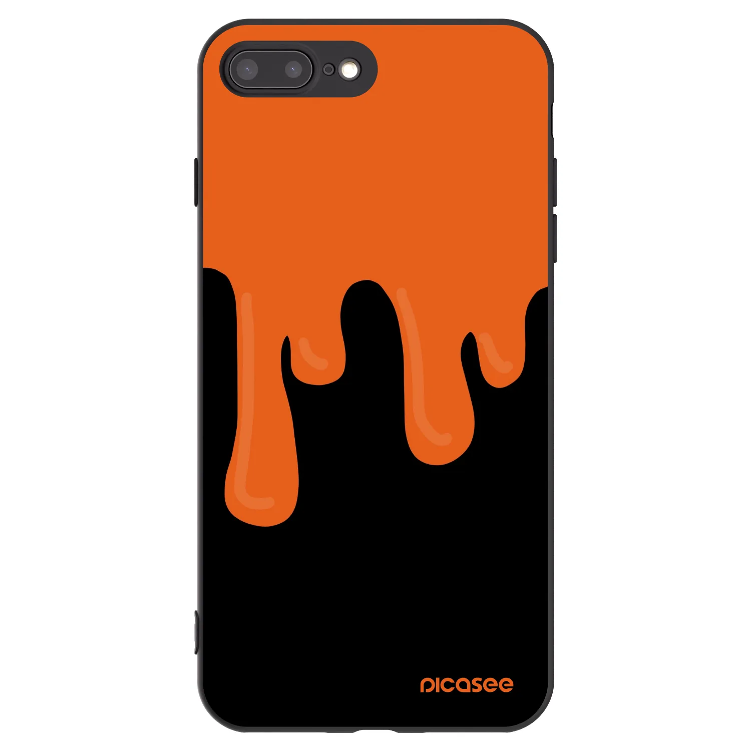Picasee fekete szilikon tok az alábbi mobiltelefonokra Apple iPhone 7 Plus - Orange spooky