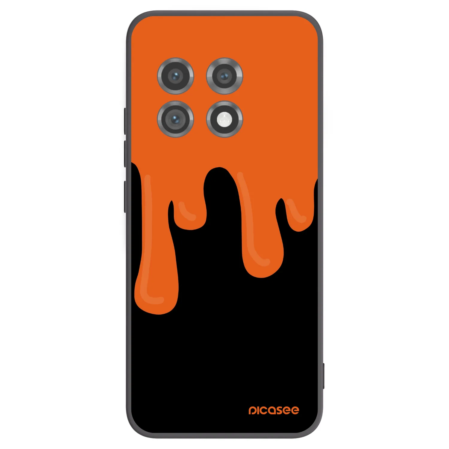 Picasee fekete szilikon tok az alábbi mobiltelefonokra OnePlus 11 5G - Orange spooky