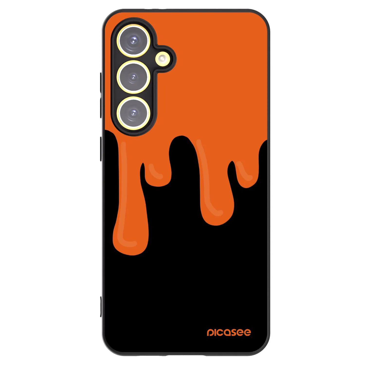 Picasee fekete szilikon tok az alábbi mobiltelefonokra Samsung Galaxy S24 FE S721B - Orange spooky