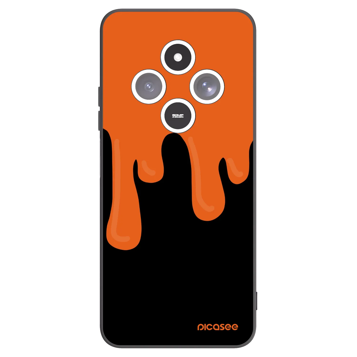 Picasee fekete szilikon tok az alábbi mobiltelefonokra Xiaomi Redmi 14C - Orange spooky