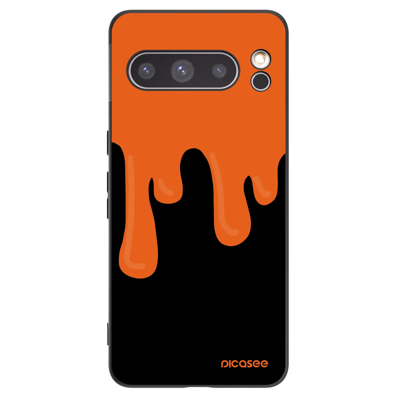 Picasee fekete szilikon tok az alábbi mobiltelefonokra Google Pixel 8 Pro - Orange spooky