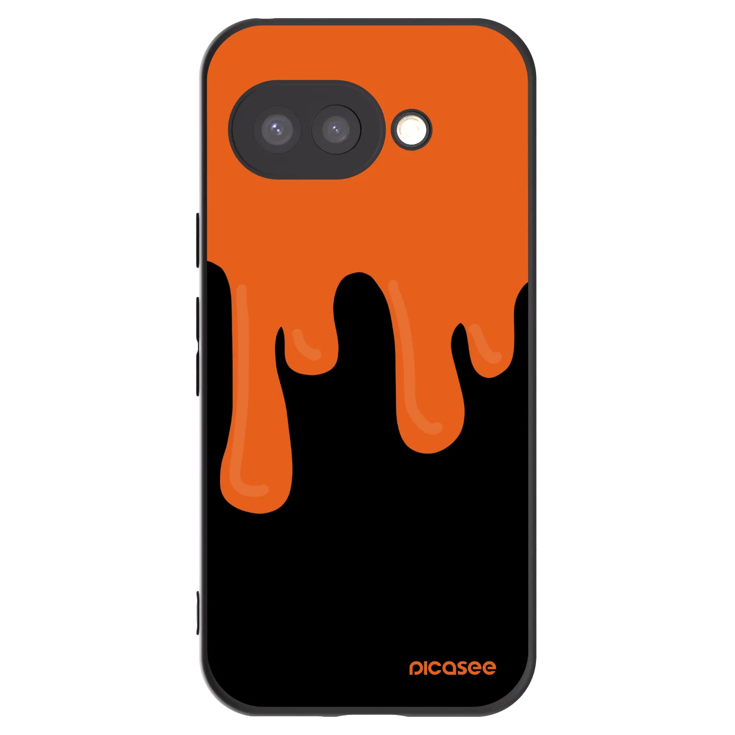 Picasee fekete szilikon tok az alábbi mobiltelefonokra Google Pixel 9a - Orange spooky
