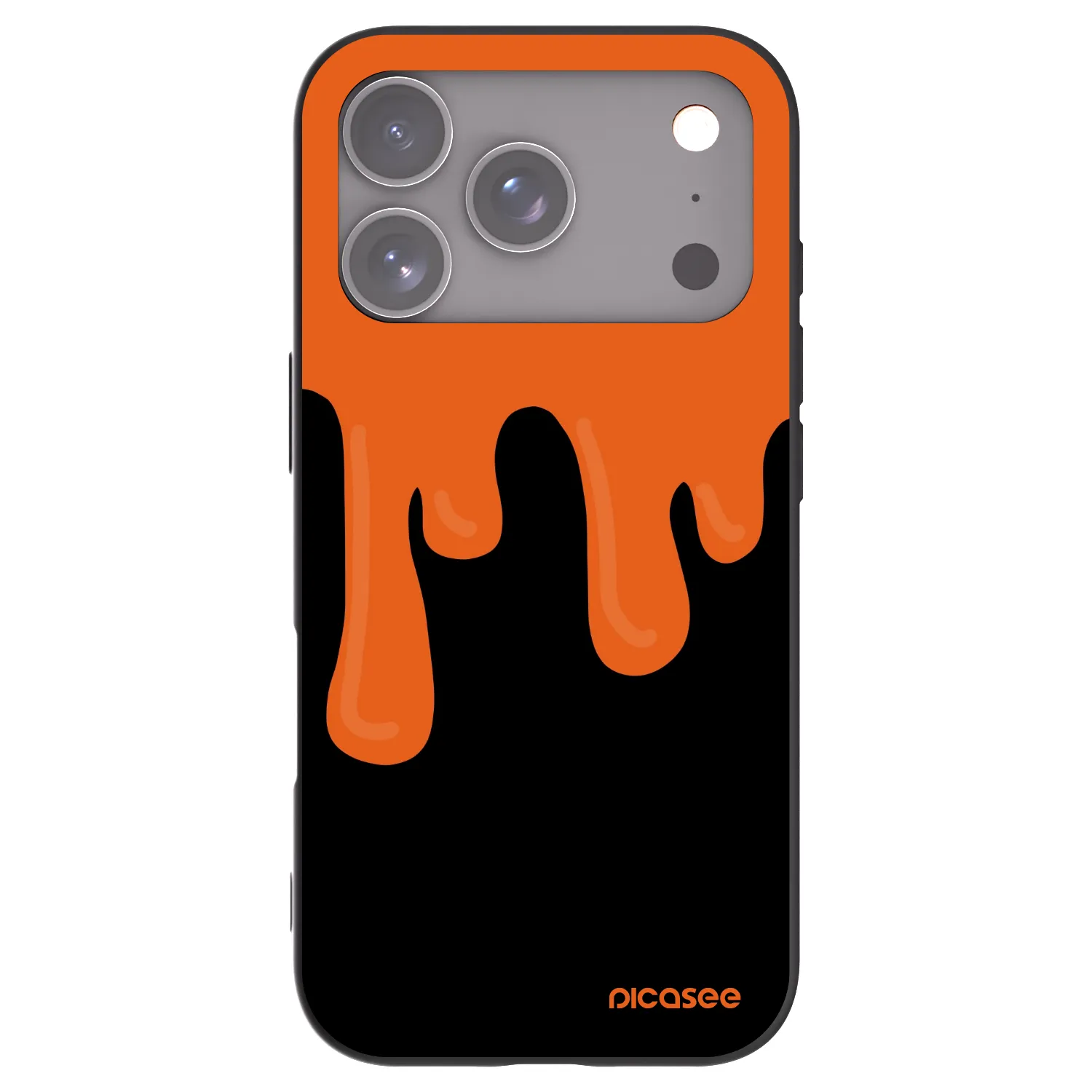 Picasee fekete szilikon tok az alábbi mobiltelefonokra Apple iPhone 17 Pro - Orange spooky