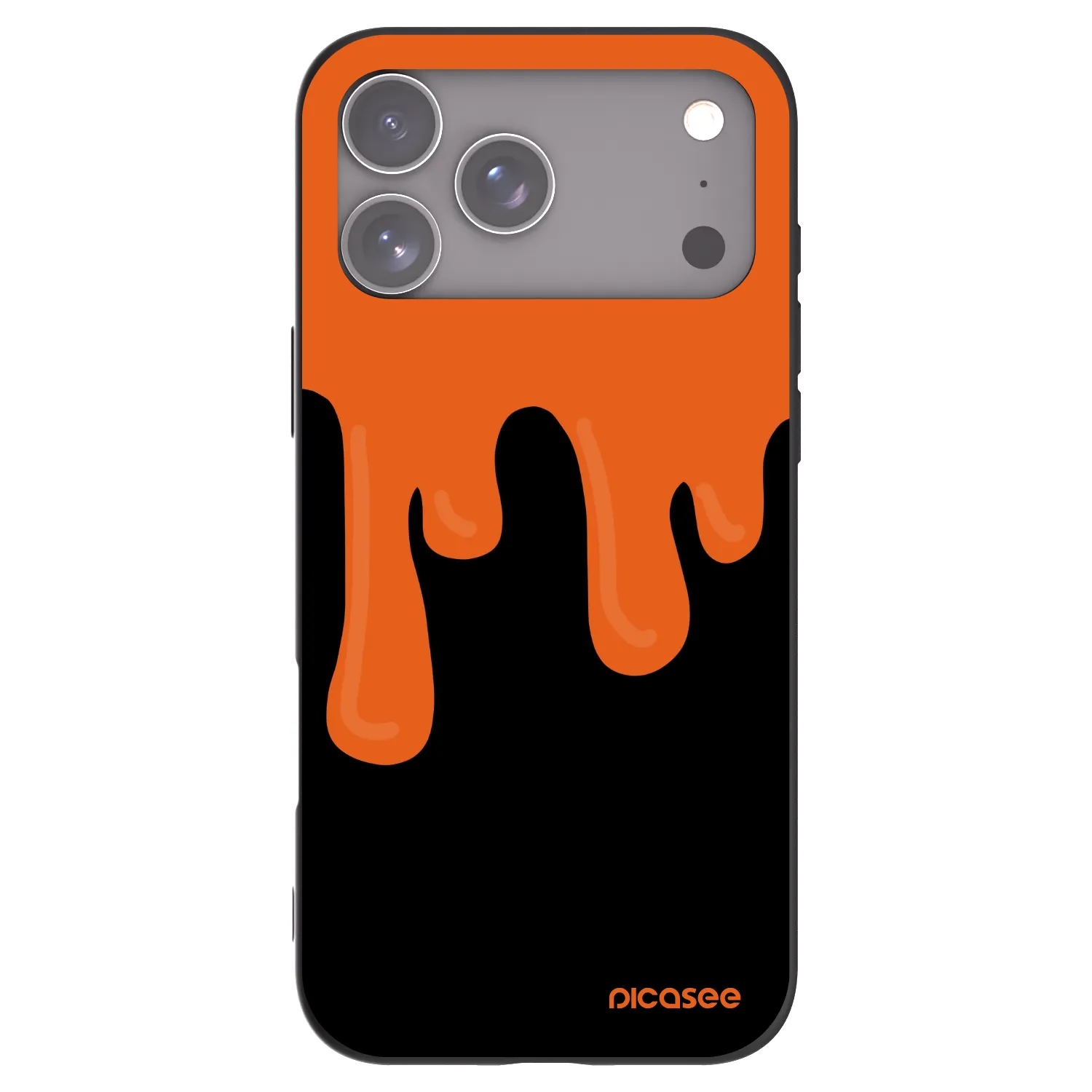 Picasee fekete szilikon tok az alábbi mobiltelefonokra Apple iPhone 17 Pro Max - Orange spooky