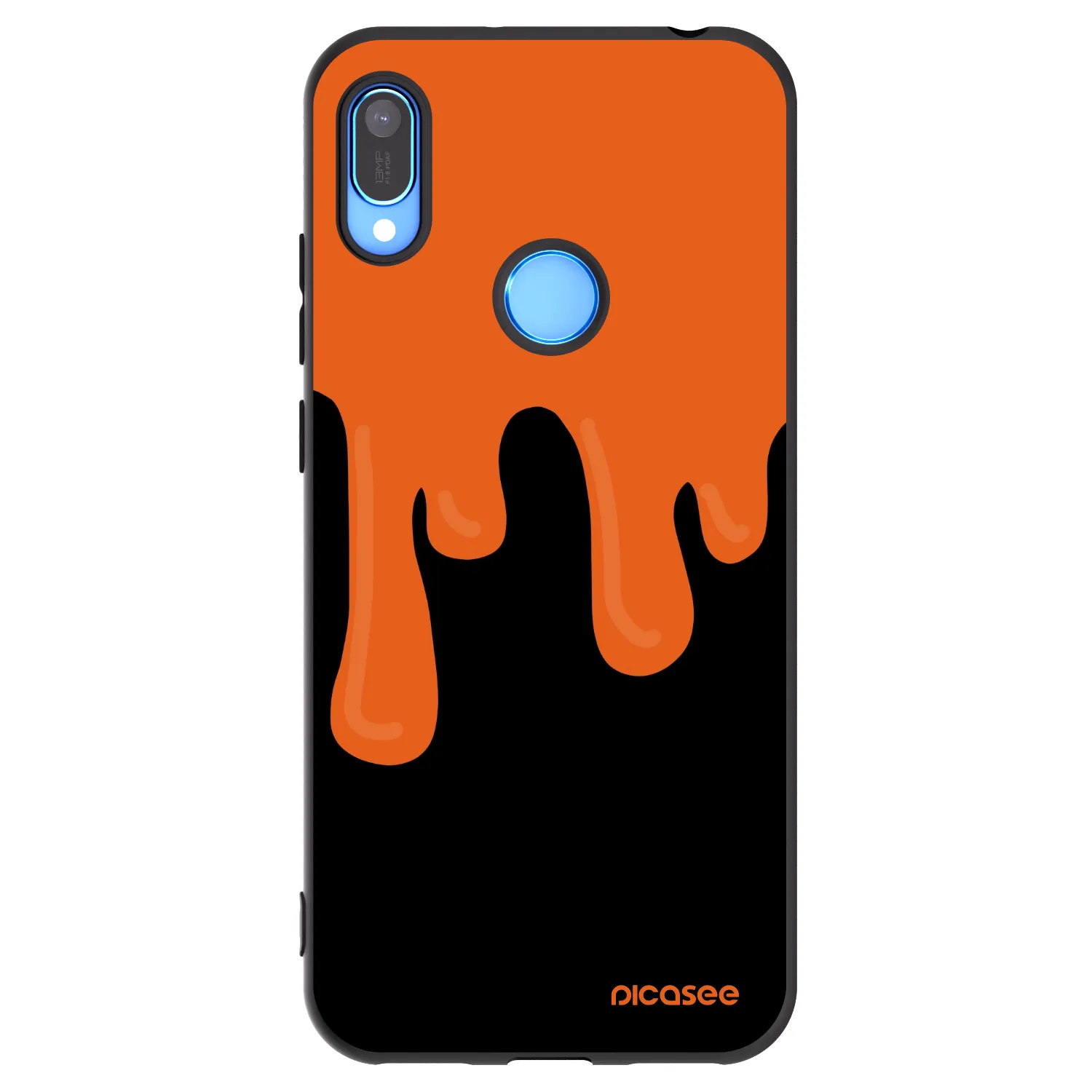 Picasee fekete szilikon tok az alábbi mobiltelefonokra Huawei Y6 2019 - Orange spooky
