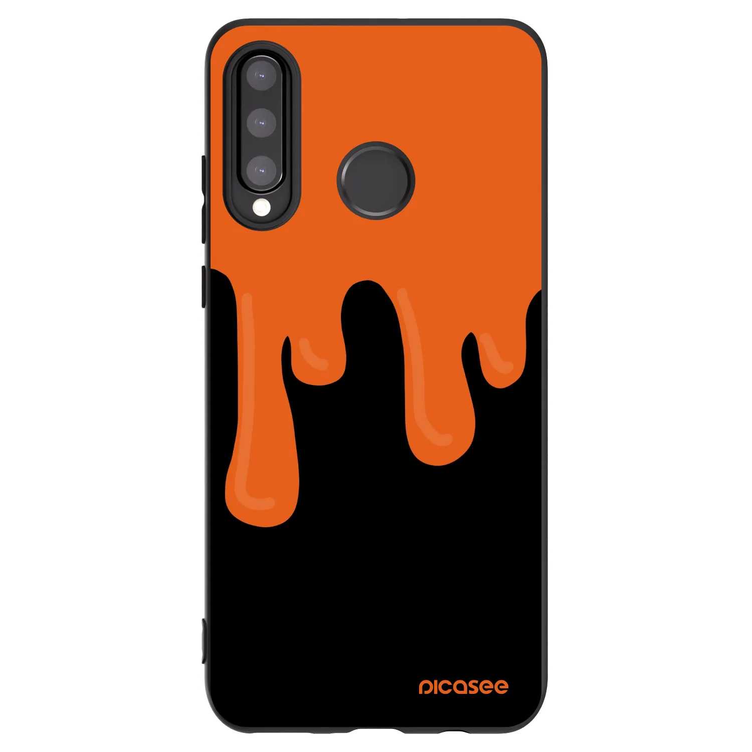 Picasee fekete szilikon tok az alábbi mobiltelefonokra Huawei P30 Lite - Orange spooky