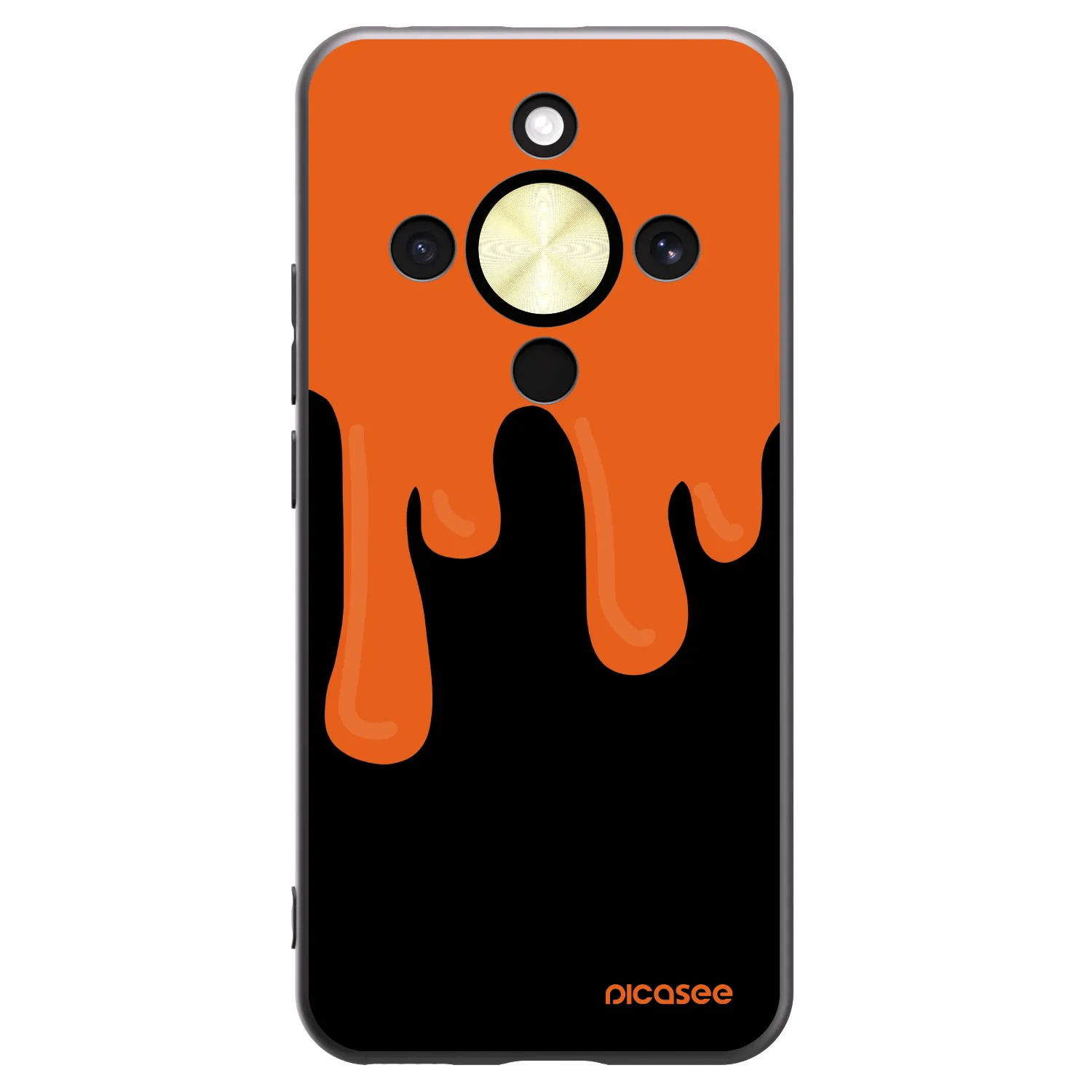 Picasee fekete szilikon tok az alábbi mobiltelefonokra Honor Magic8 Lite 5G - Orange spooky