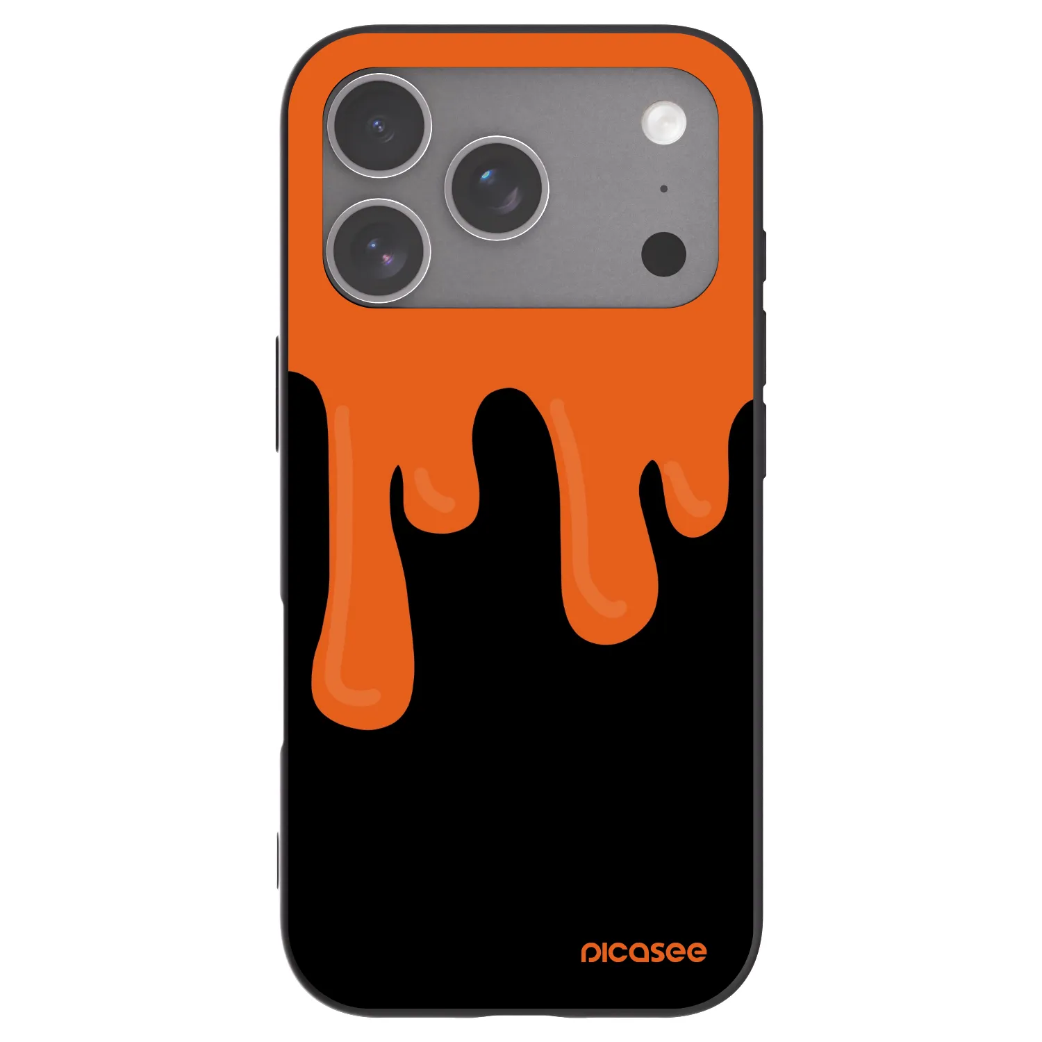 Picasee fekete szilikon tok az alábbi mobiltelefonokra Apple iPhone 18 Pro - Orange spooky