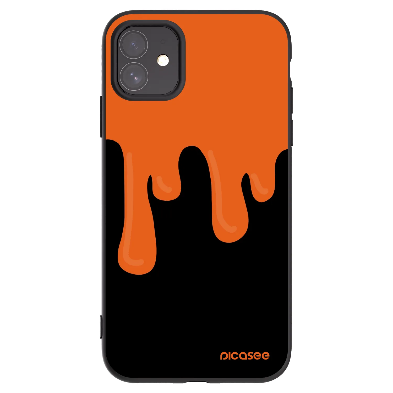 Picasee fekete szilikon tok az alábbi mobiltelefonokra Apple iPhone 11 - Orange spooky