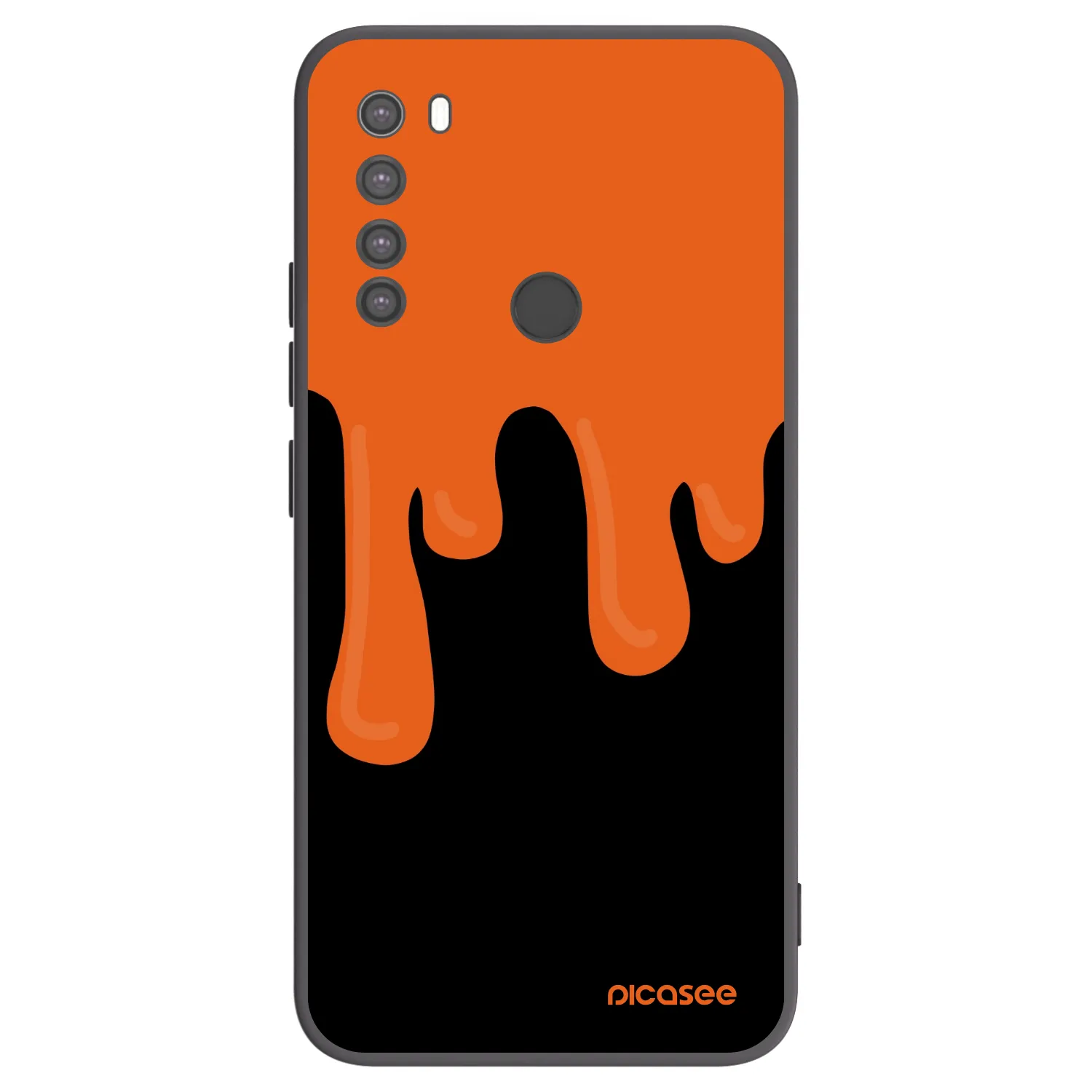 Picasee fekete szilikon tok az alábbi mobiltelefonokra Xiaomi Redmi Note 8 - Orange spooky