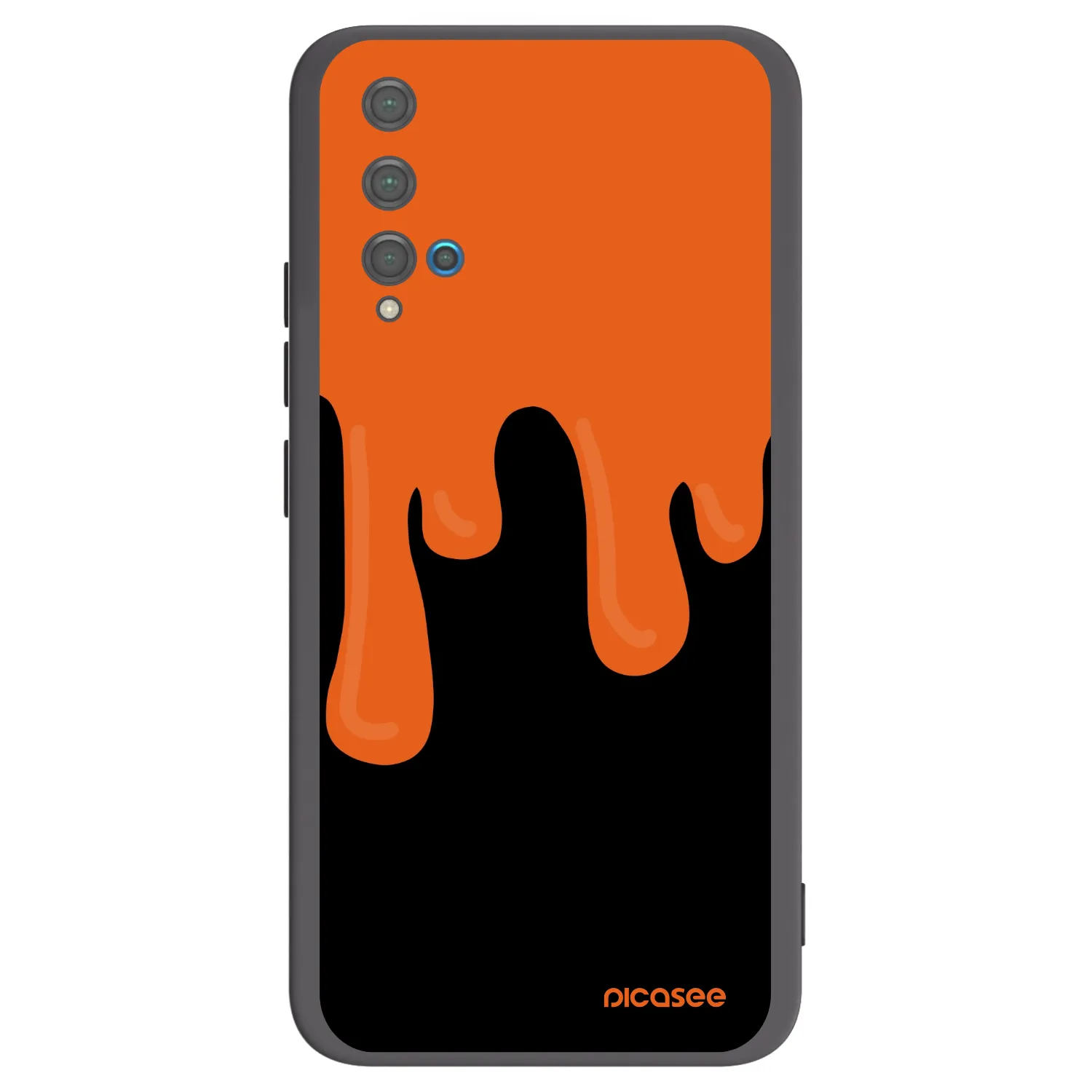 Picasee fekete szilikon tok az alábbi mobiltelefonokra Huawei Nova 5T - Orange spooky