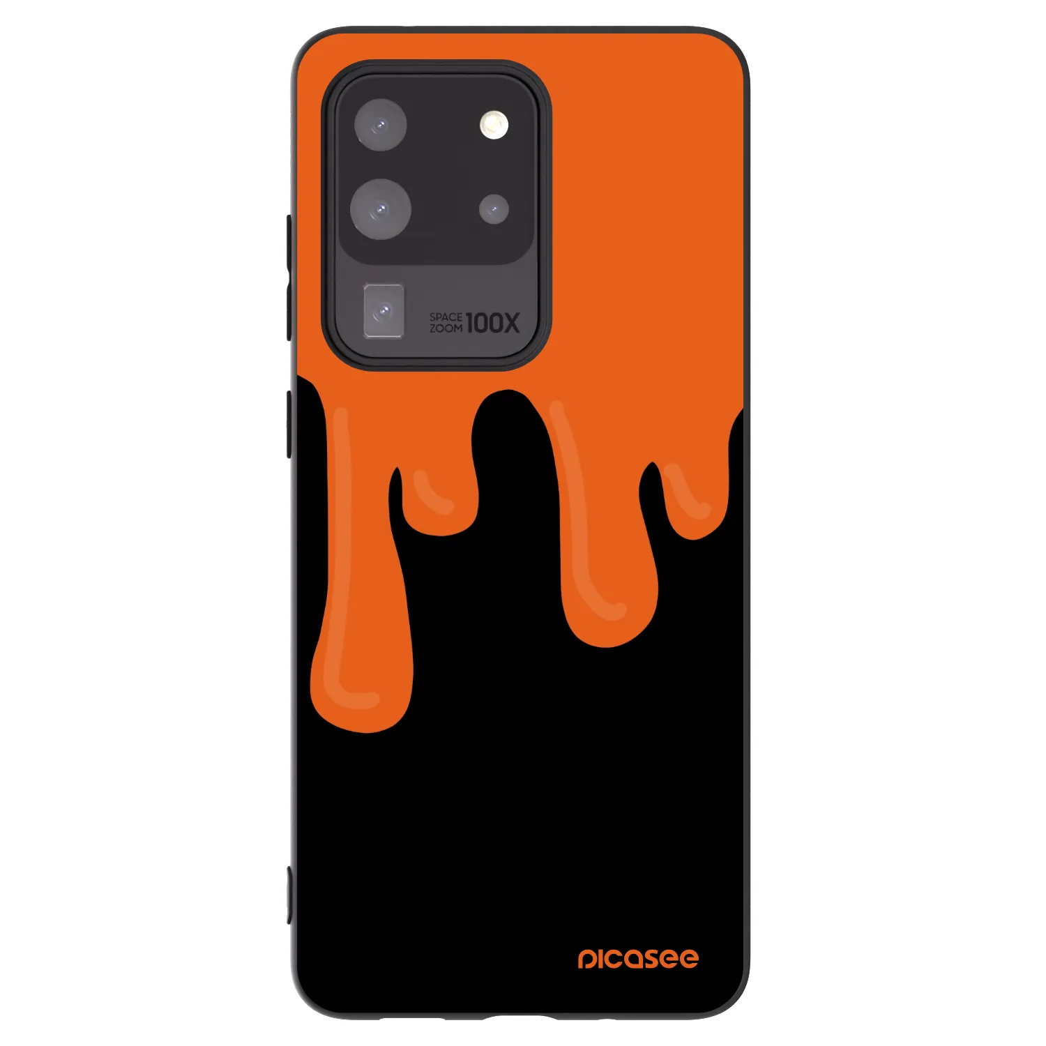 Picasee fekete szilikon tok az alábbi mobiltelefonokra Samsung Galaxy S20 Ultra 5G G988F - Orange spooky