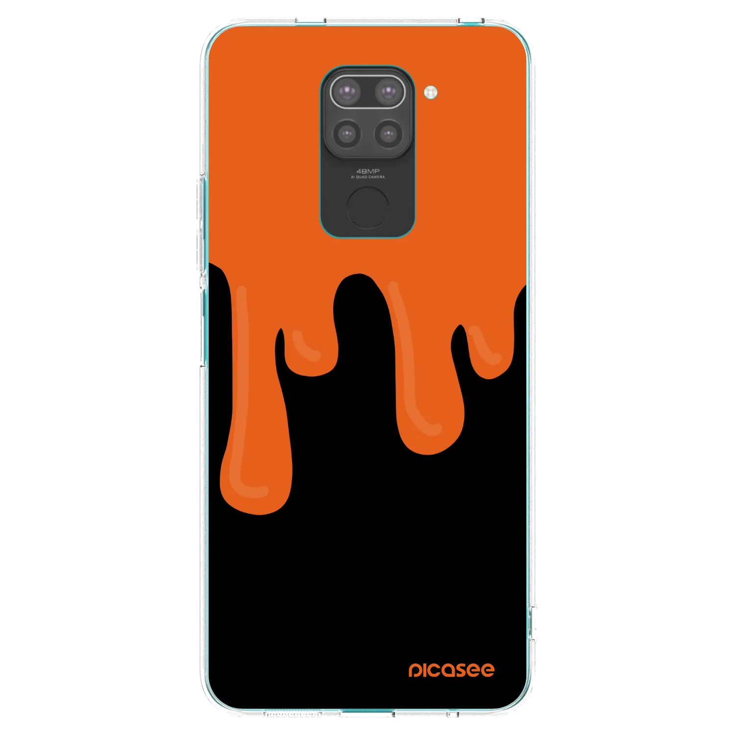 Picasee fekete szilikon tok az alábbi mobiltelefonokra Xiaomi Redmi Note 9 - Orange spooky