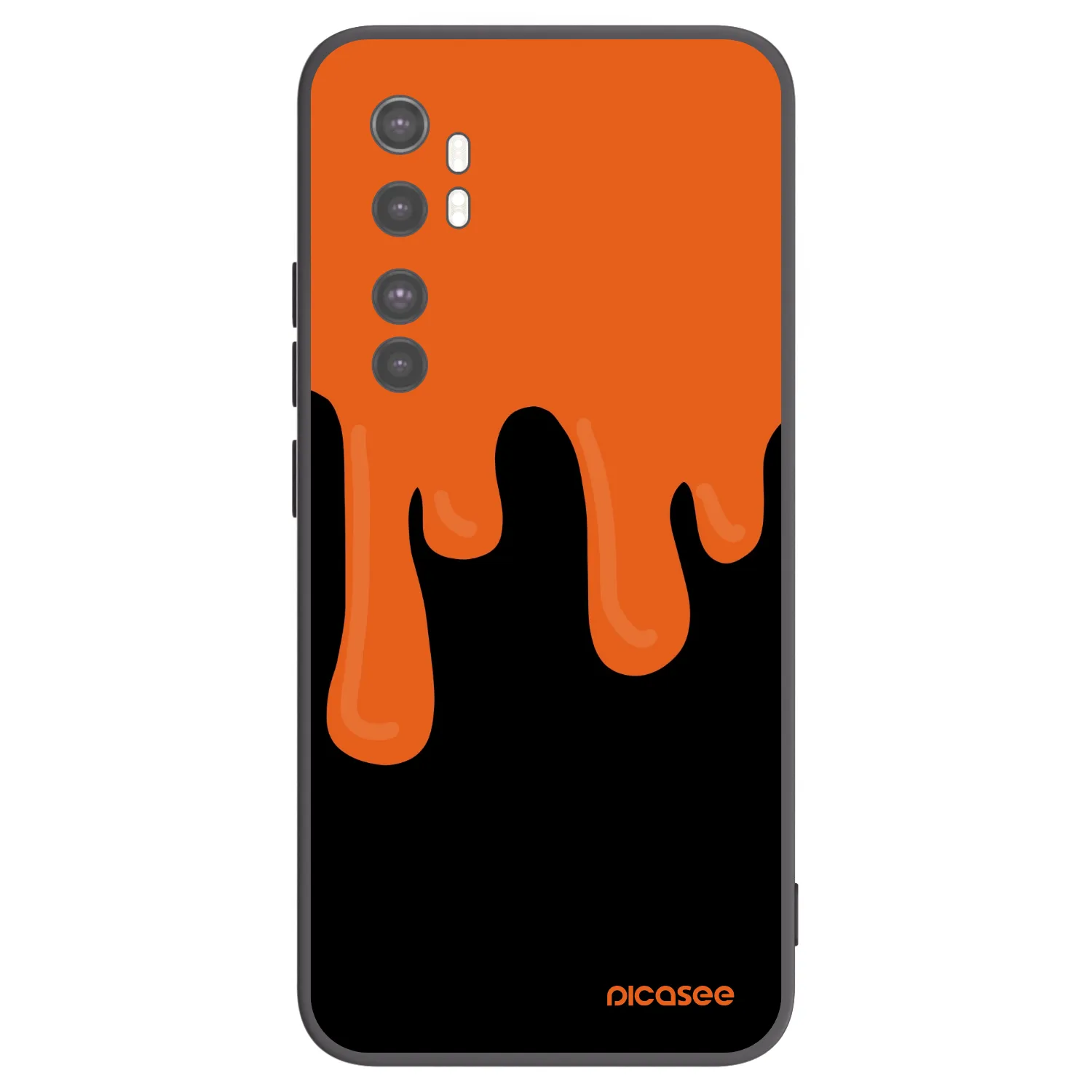 Picasee fekete szilikon tok az alábbi mobiltelefonokra Xiaomi Mi Note 10 Lite - Orange spooky