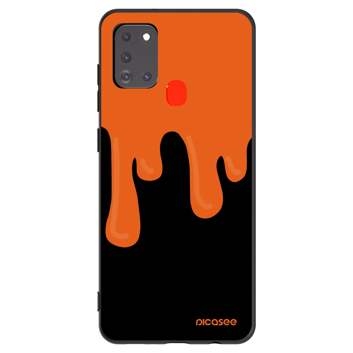 Picasee fekete szilikon tok az alábbi mobiltelefonokra Samsung Galaxy A21s - Orange spooky