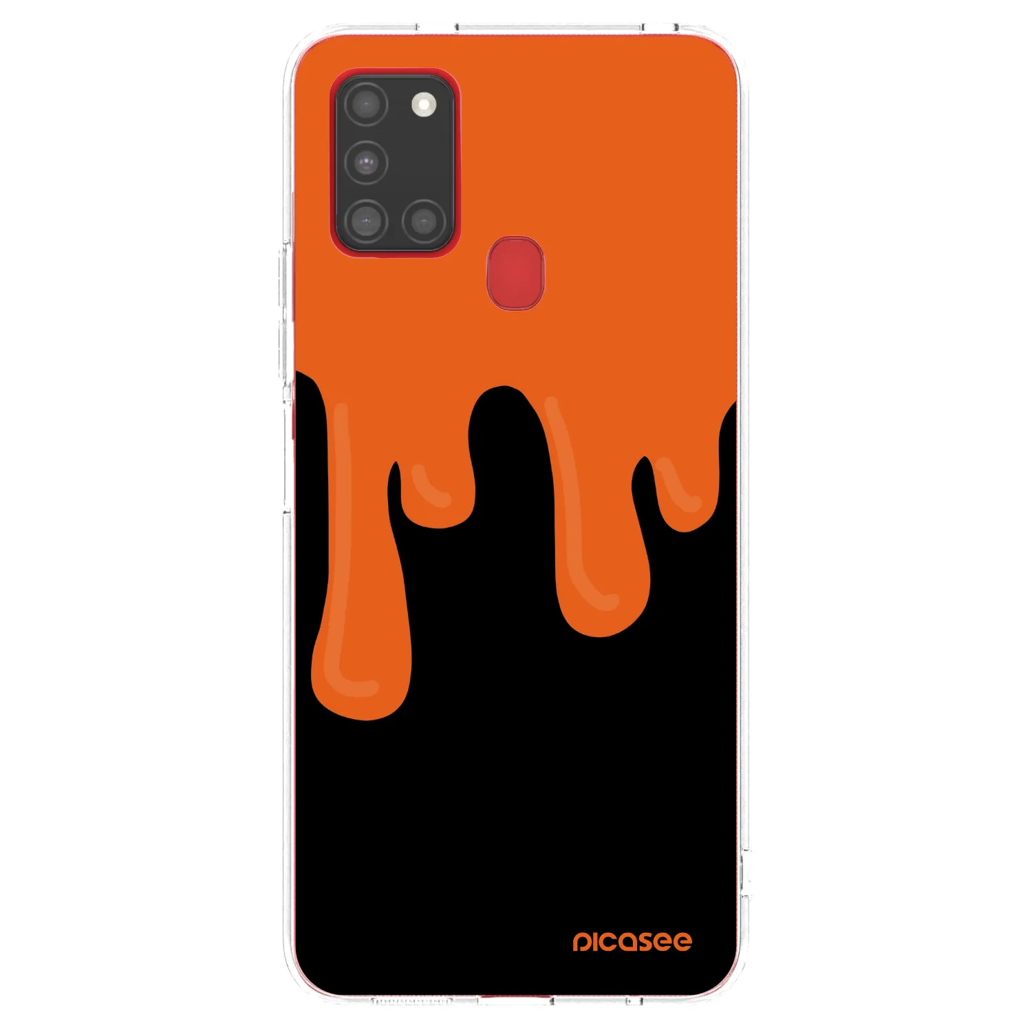Picasee átlátszó szilikon tok az alábbi mobiltelefonokra Samsung Galaxy A21s - Orange spooky