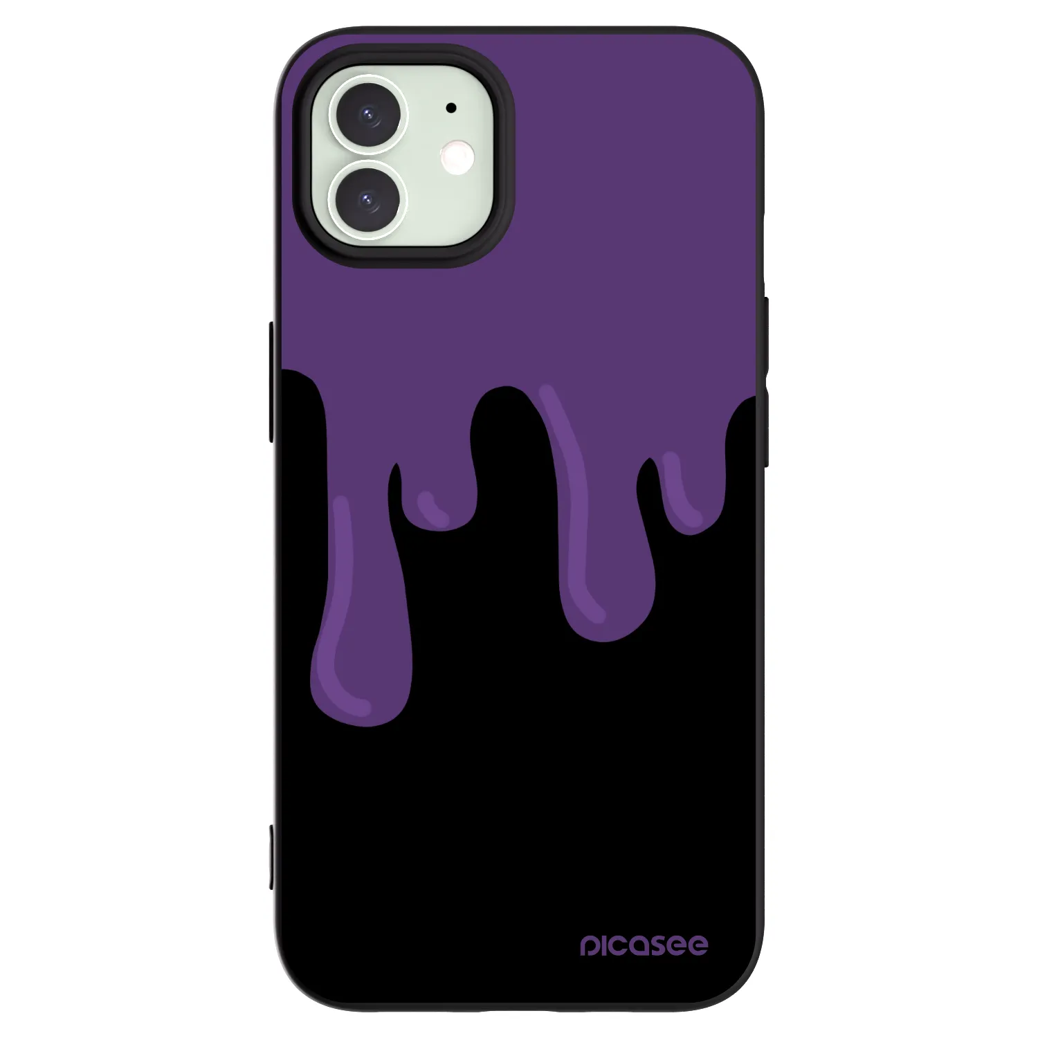 Picasee fekete szilikon tok az alábbi mobiltelefonokra Apple iPhone 12 Pro - Purple spooky