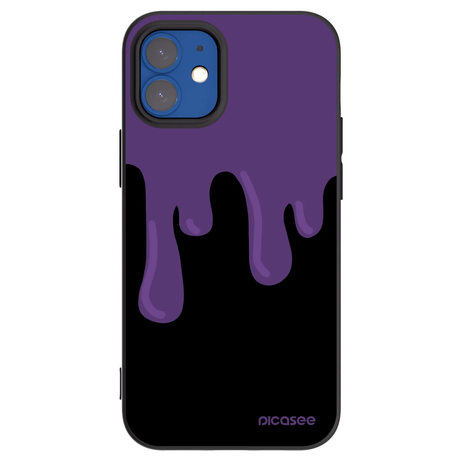Picasee fekete szilikon tok az alábbi mobiltelefonokra Apple iPhone 12 mini - Purple spooky