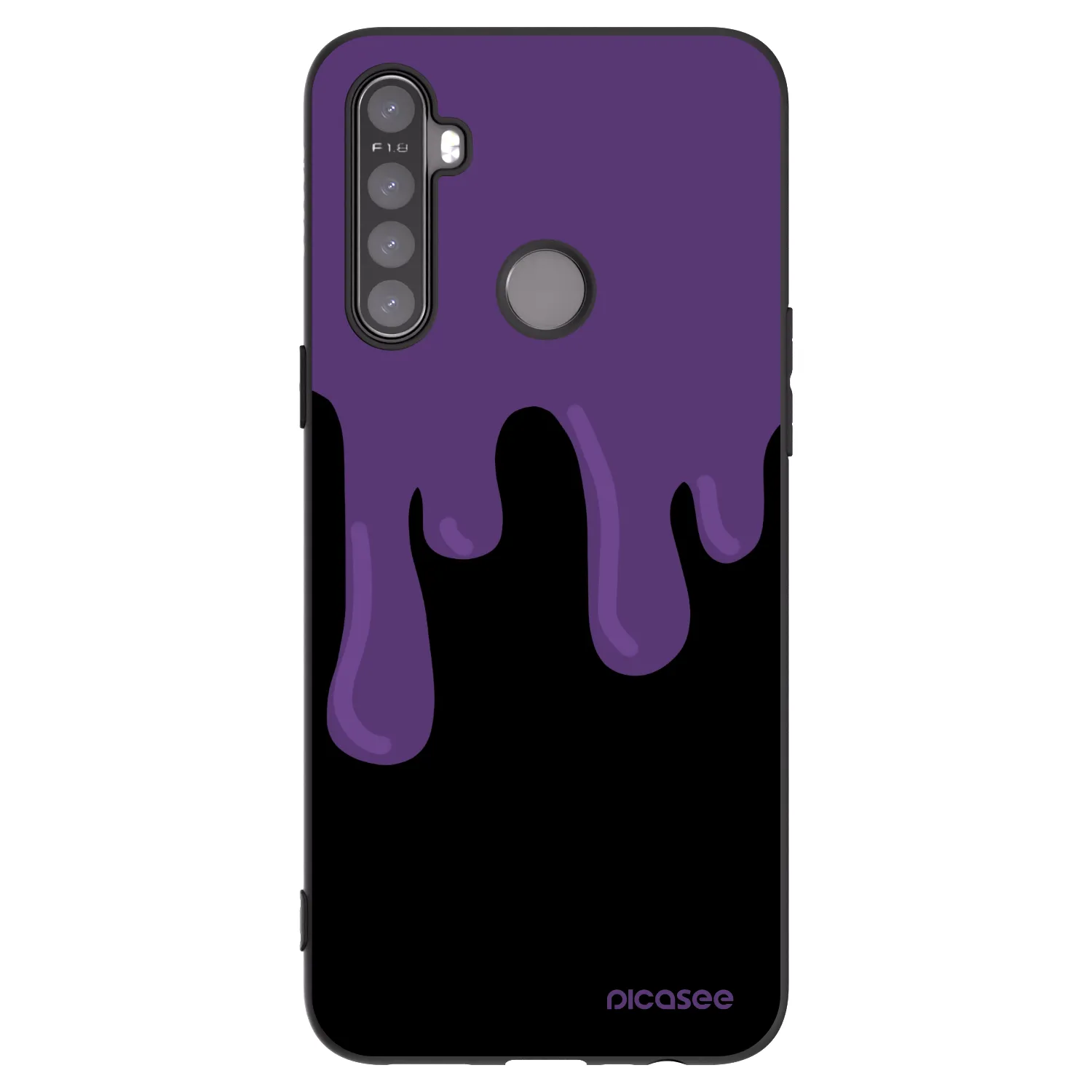 Picasee fekete szilikon tok az alábbi mobiltelefonokra Realme 6i - Purple spooky