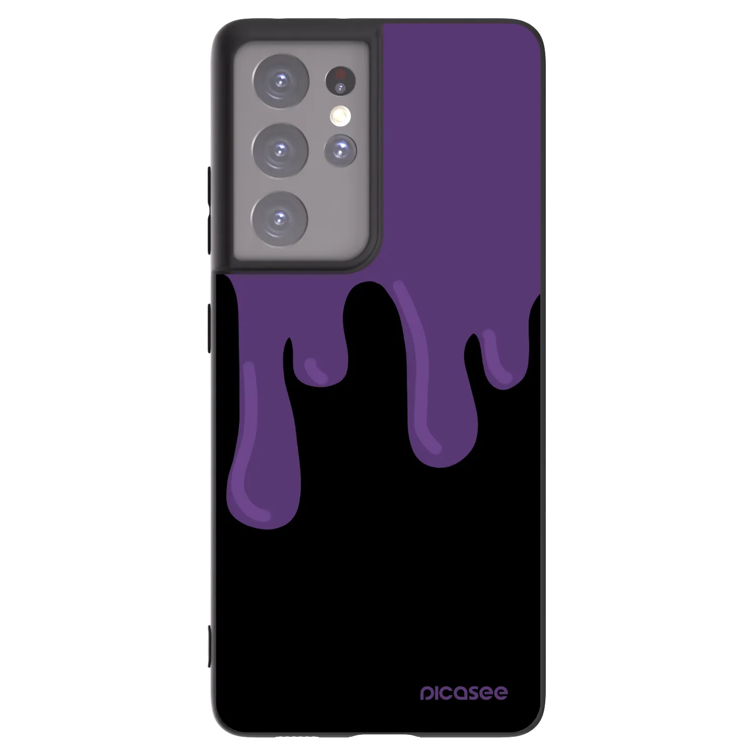 Picasee fekete szilikon tok az alábbi mobiltelefonokra Samsung Galaxy S21 Ultra 5G G998B - Purple spooky