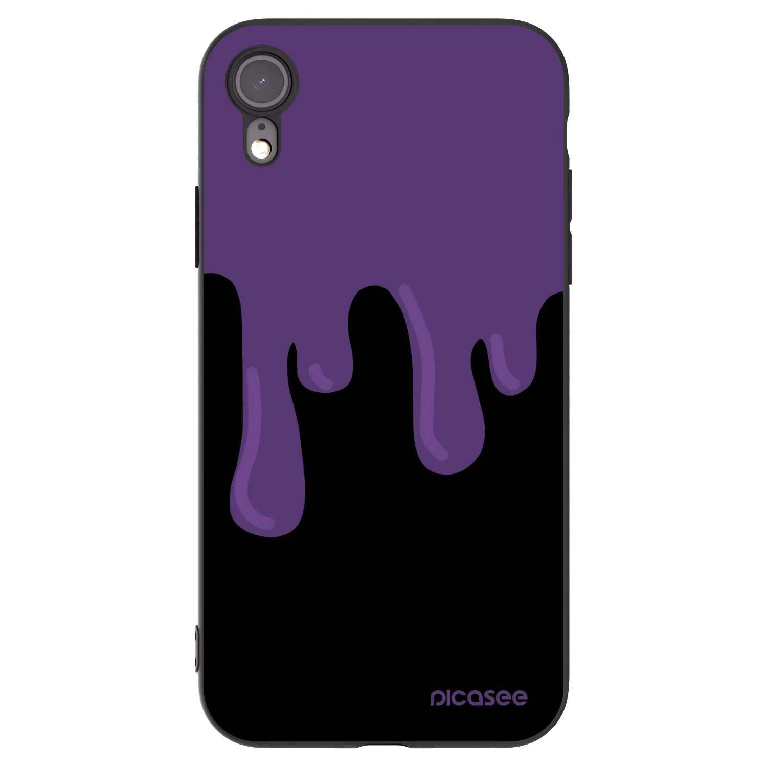 Picasee fekete szilikon tok az alábbi mobiltelefonokra Apple iPhone XR - Purple spooky