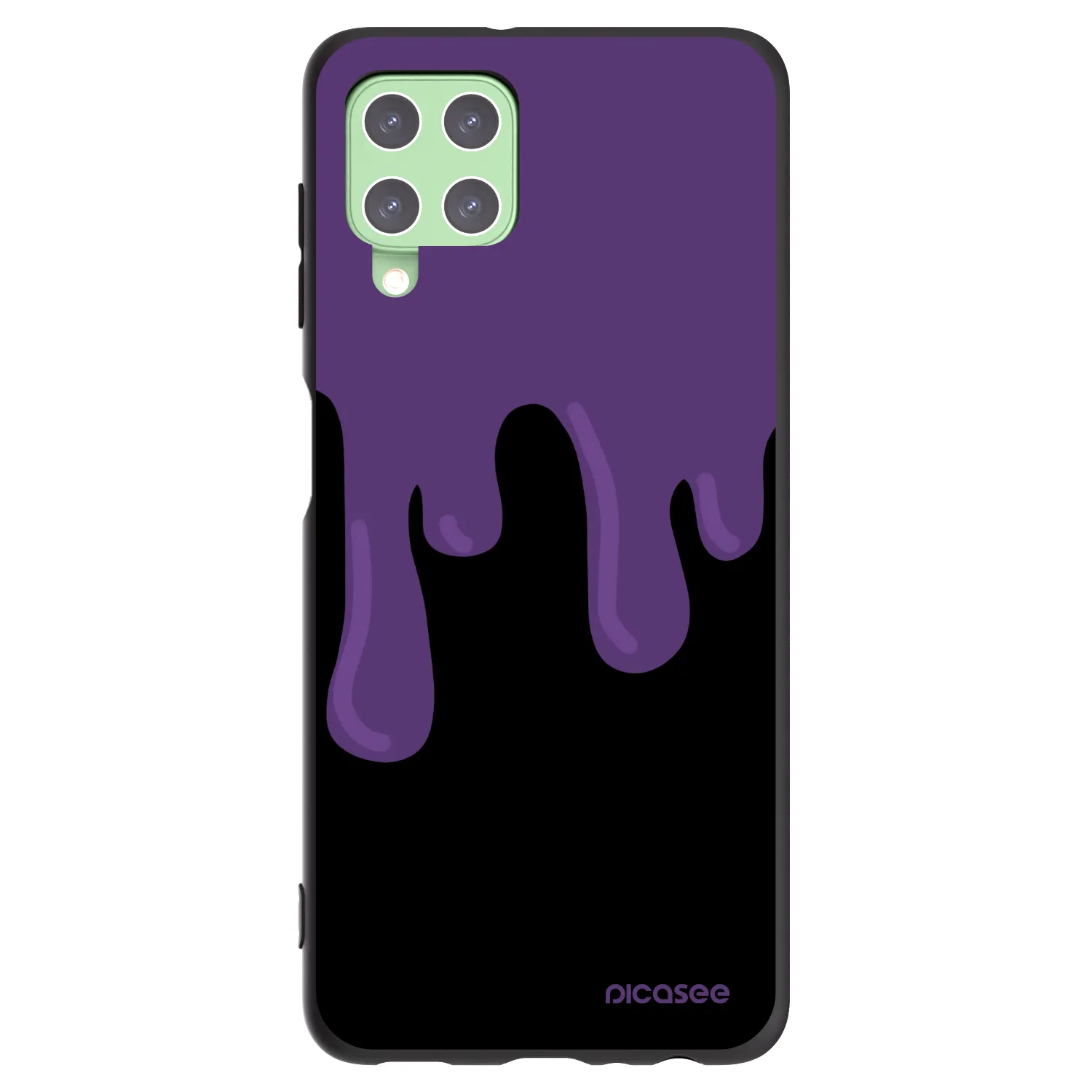 Picasee fekete szilikon tok az alábbi mobiltelefonokra Samsung Galaxy A22 A225F 4G - Purple spooky