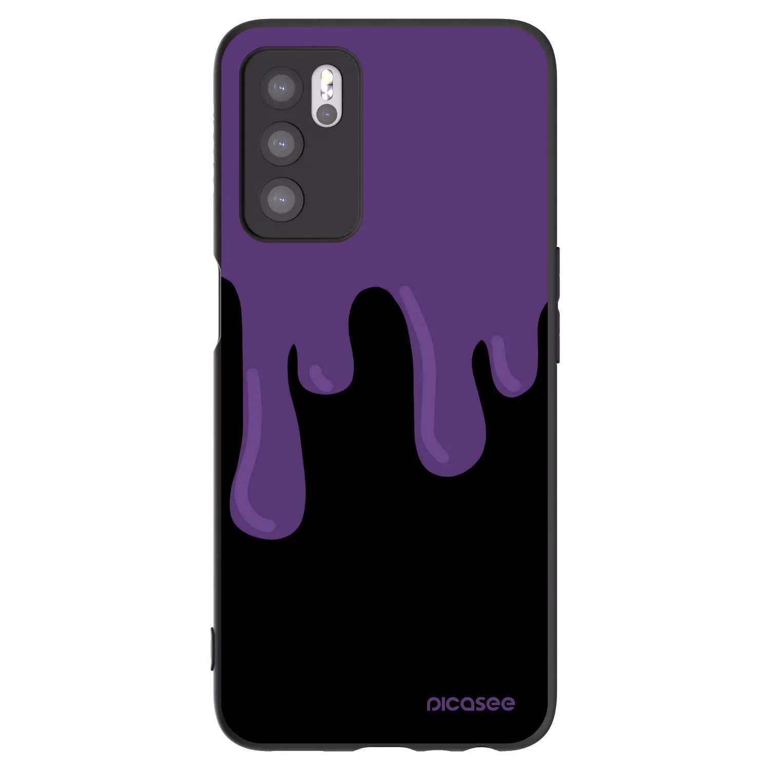 Picasee fekete szilikon tok az alábbi mobiltelefonokra OPPO A16 - Purple spooky