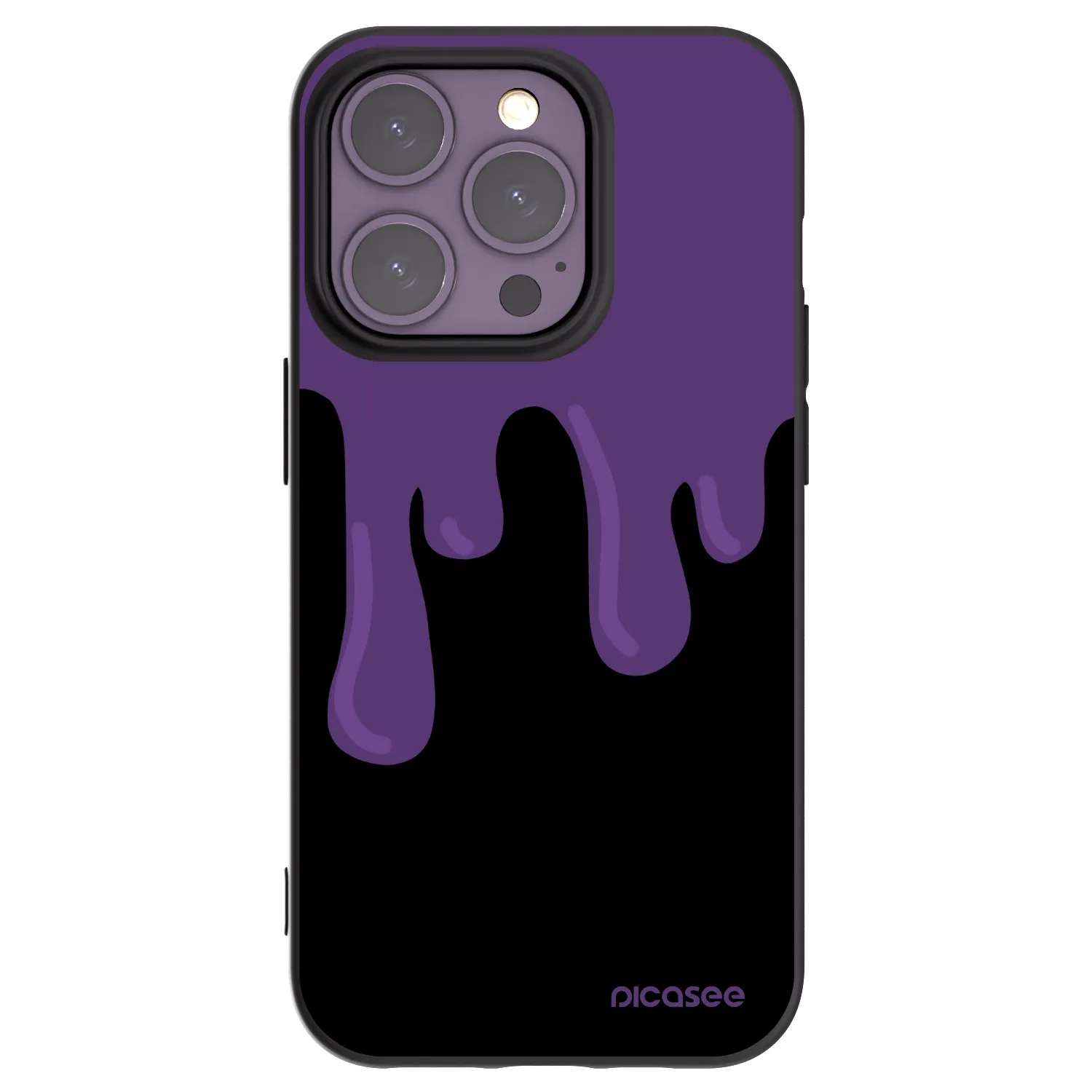Picasee fekete szilikon tok az alábbi mobiltelefonokra Apple iPhone 14 Pro - Purple spooky