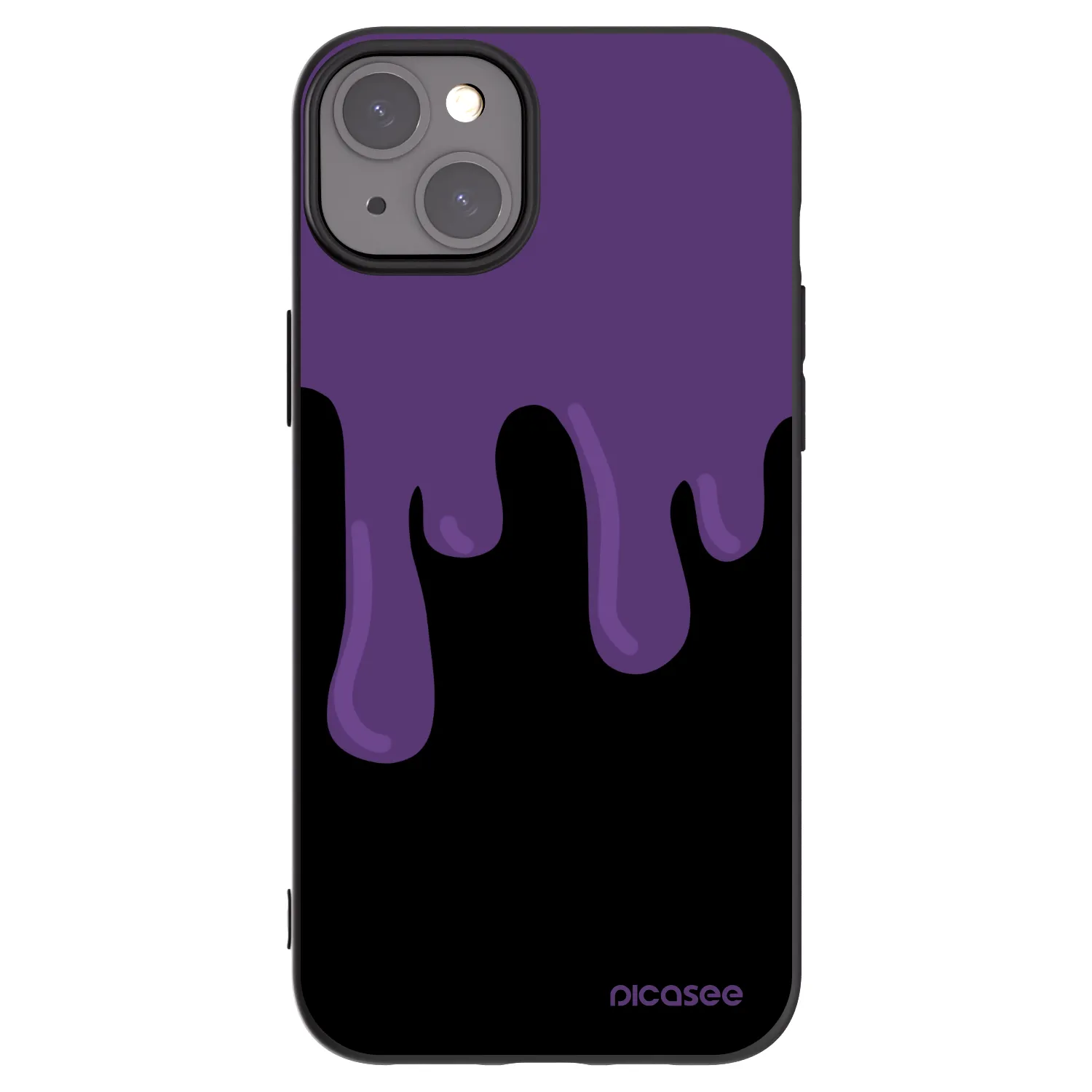 Picasee fekete szilikon tok az alábbi mobiltelefonokra Apple iPhone 15 Plus - Purple spooky