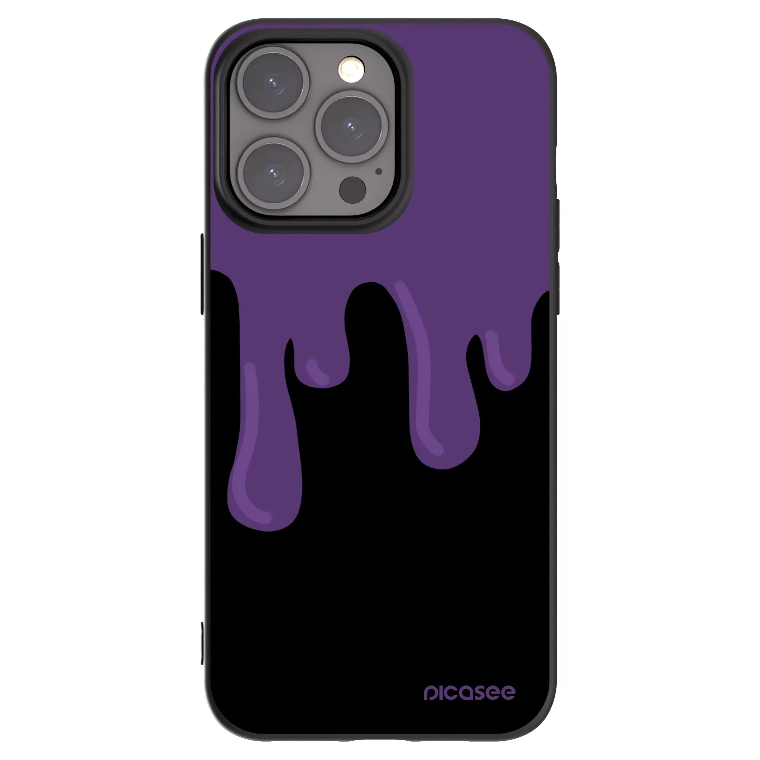Picasee fekete szilikon tok az alábbi mobiltelefonokra Apple iPhone 15 Pro Max - Purple spooky