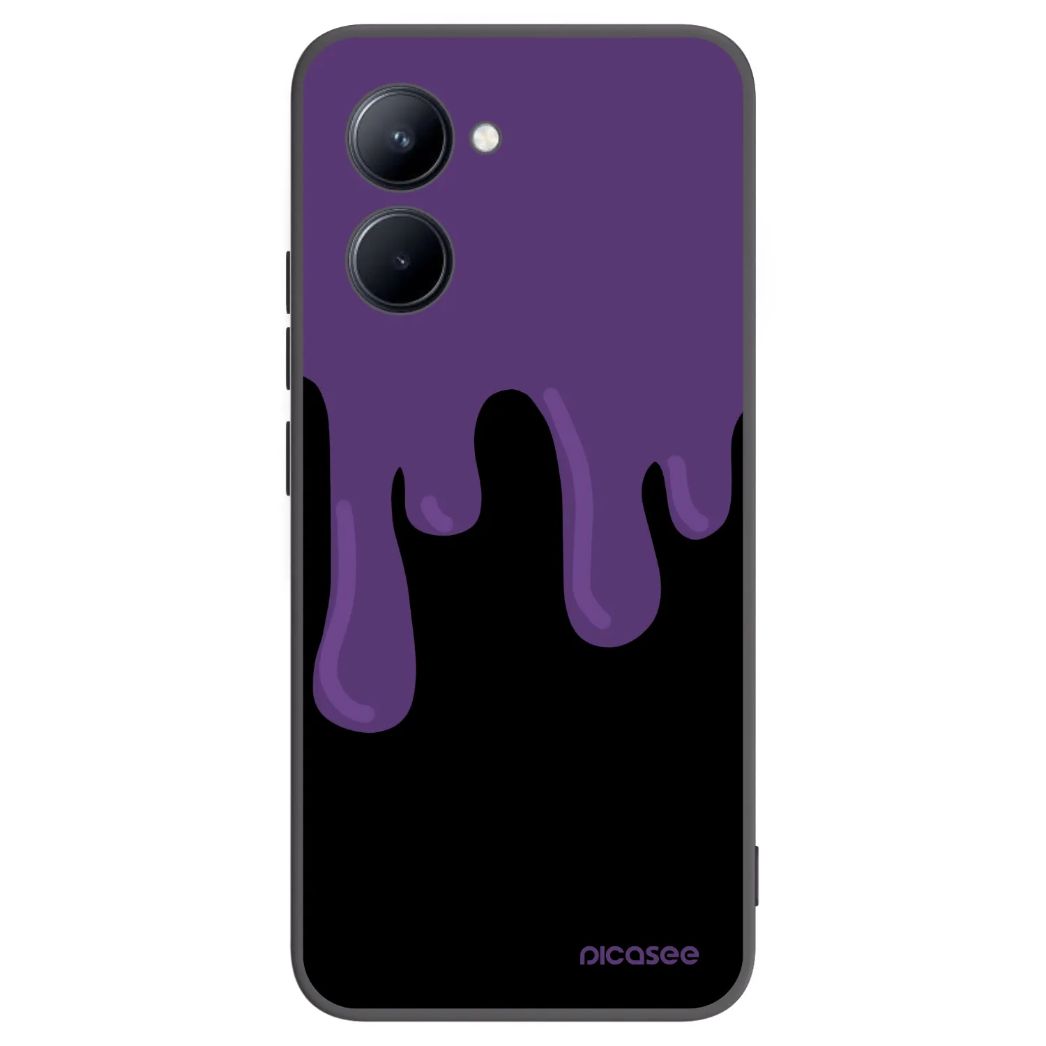 Picasee fekete szilikon tok az alábbi mobiltelefonokra Realme C33 (2023) - Purple spooky
