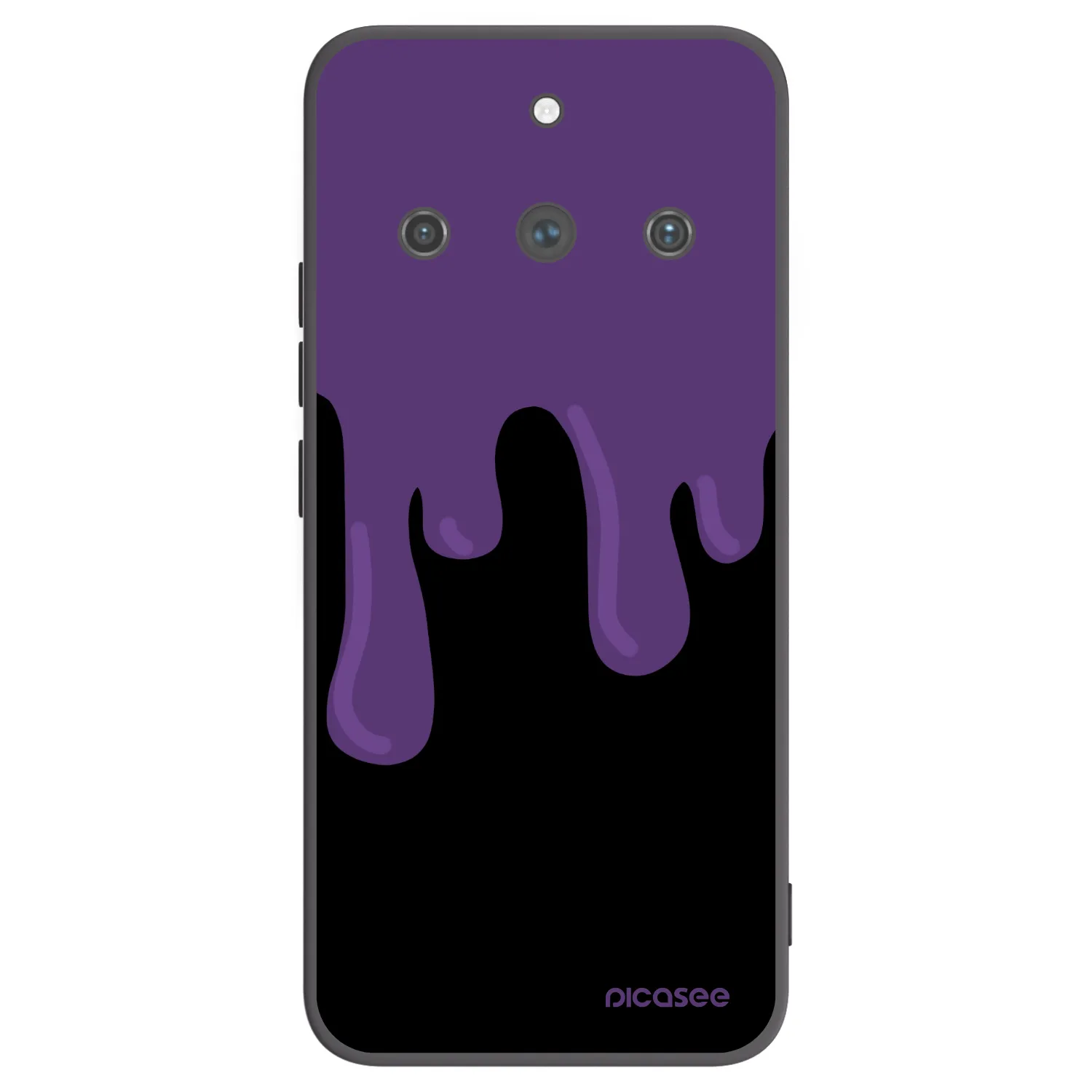 Picasee fekete szilikon tok az alábbi mobiltelefonokra Realme 11 Pro+ - Purple spooky