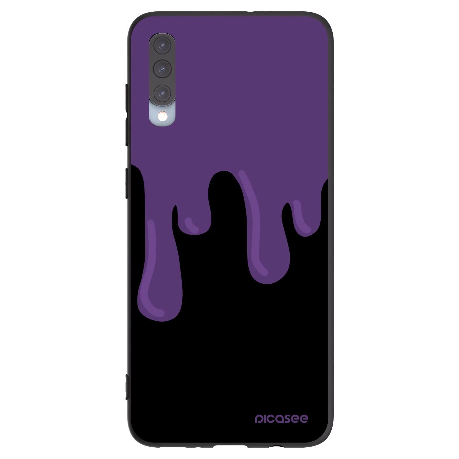 Picasee fekete szilikon tok az alábbi mobiltelefonokra Samsung Galaxy A70 A705F - Purple spooky