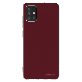 Picasee átlátszó szilikon tok az alábbi mobiltelefonokra Samsung Galaxy M51 M515F - Burgundy red
