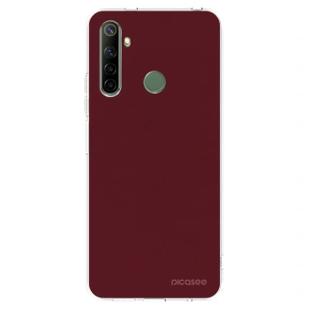 Picasee átlátszó szilikon tok az alábbi mobiltelefonokra Realme 6i - Burgundy red