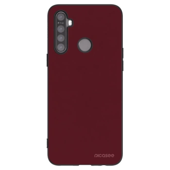 Picasee fekete szilikon tok az alábbi mobiltelefonokra Realme 5 - Burgundy red