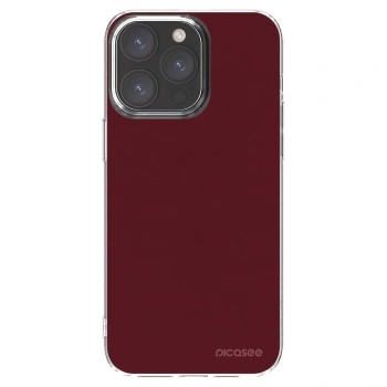 Picasee átlátszó szilikon tok az alábbi mobiltelefonokra Apple iPhone 15 Pro Max - Burgundy red