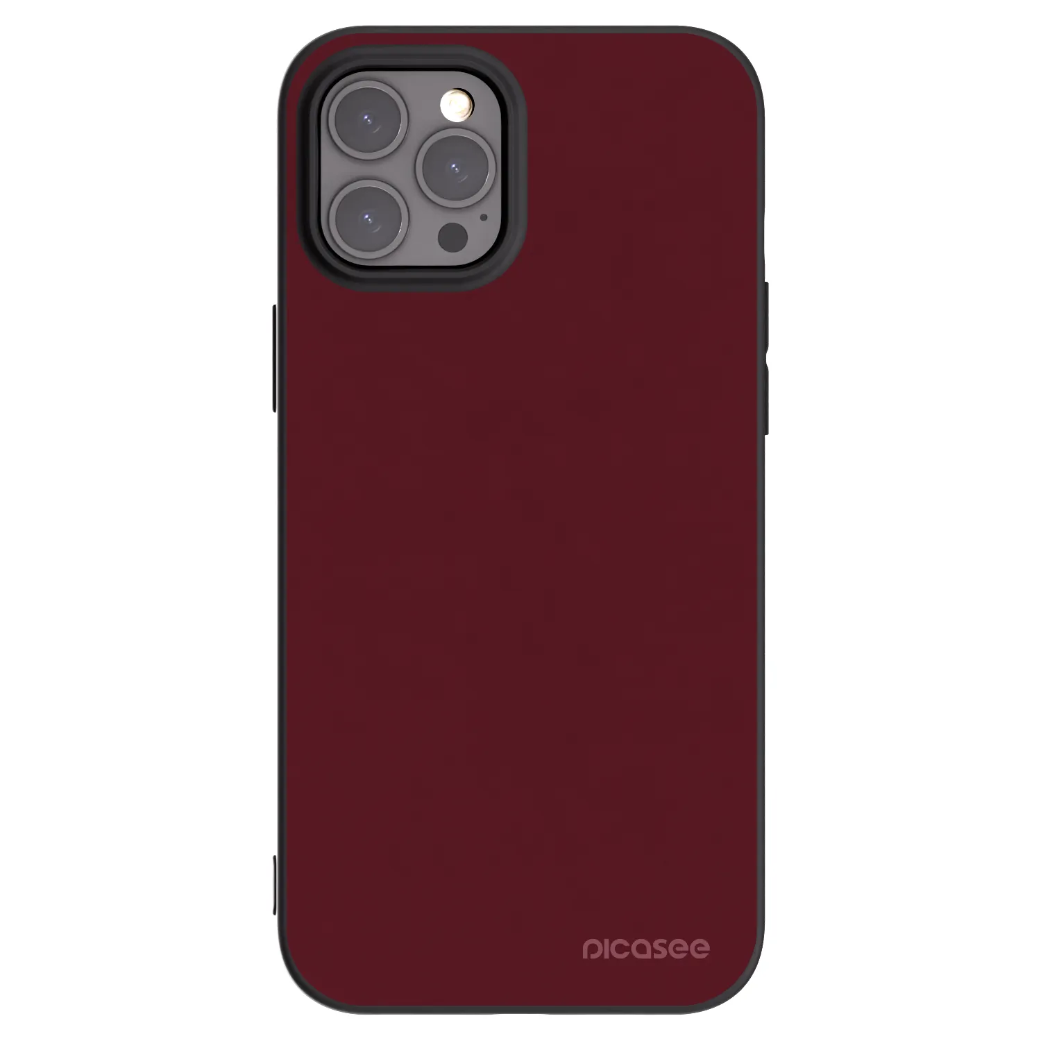 Picasee fekete szilikon tok az alábbi mobiltelefonokra Apple iPhone 12 Pro Max - Burgundy red