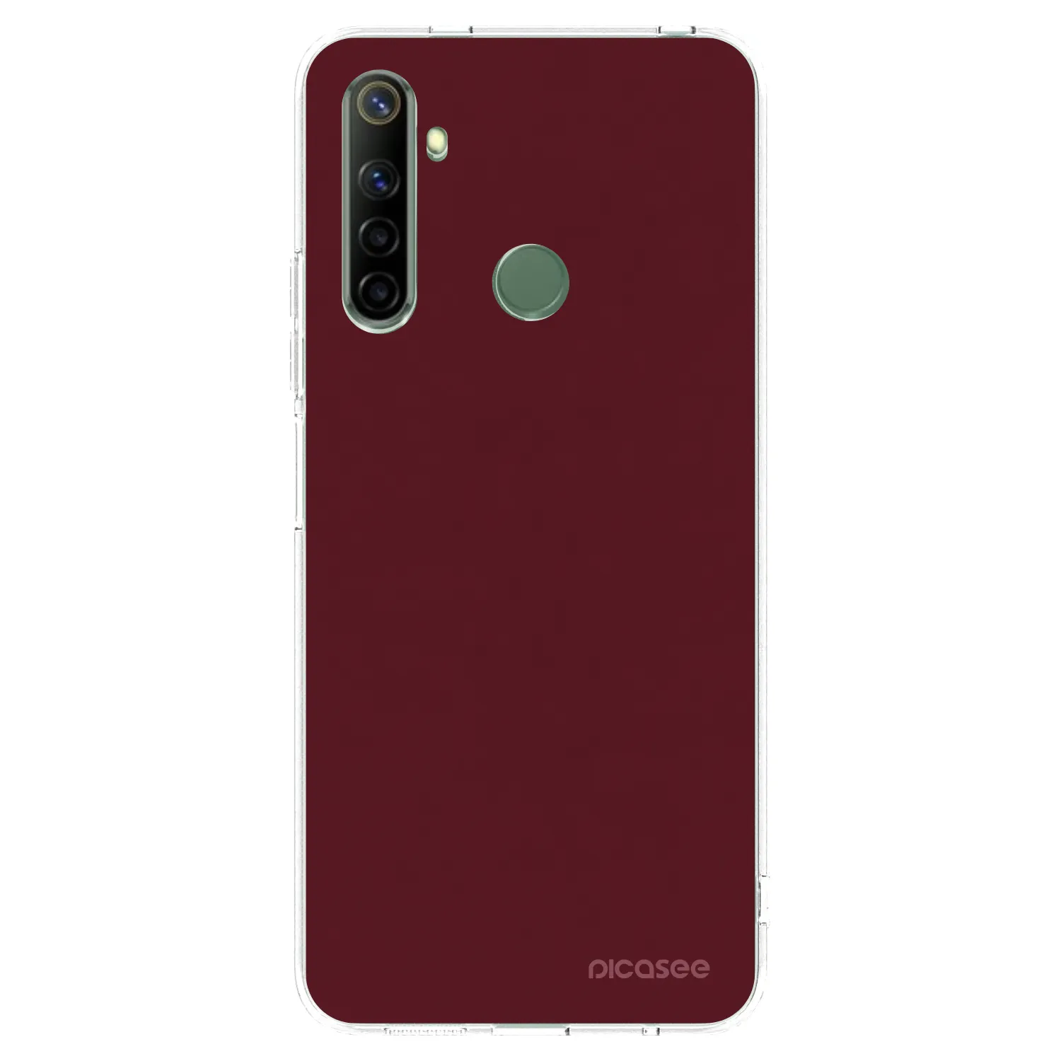 Picasee átlátszó szilikon tok az alábbi mobiltelefonokra Realme 6i - Burgundy red