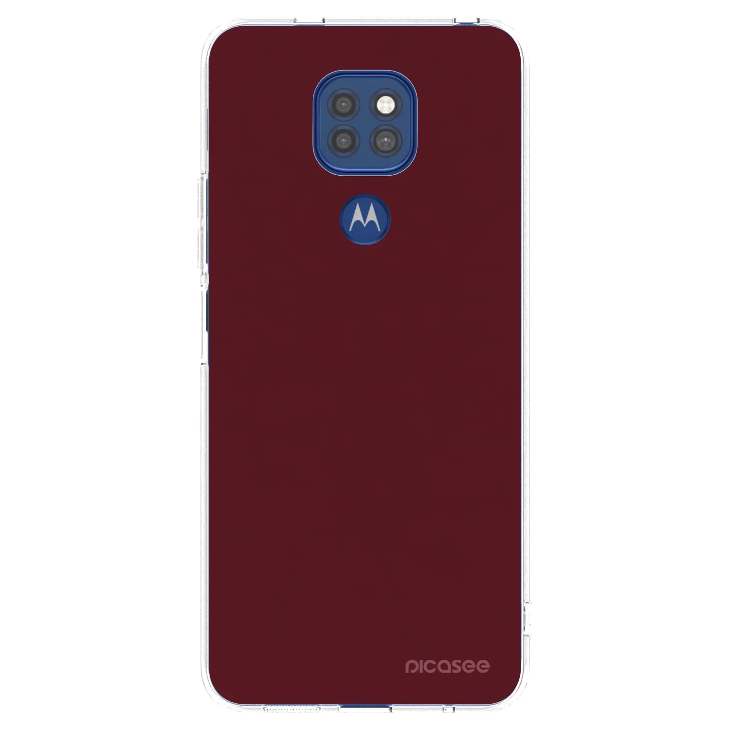 Picasee átlátszó szilikon tok az alábbi mobiltelefonokra Motorola Moto G9 Play - Burgundy red