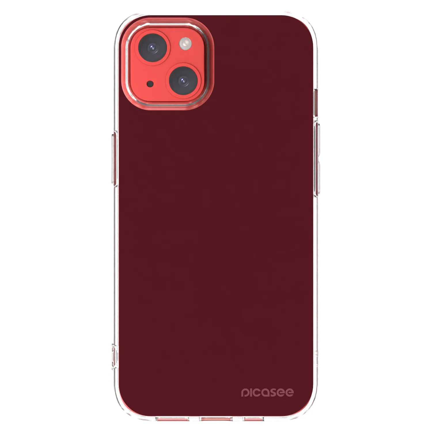 Picasee átlátszó szilikon tok az alábbi mobiltelefonokra Apple iPhone 13 - Burgundy red