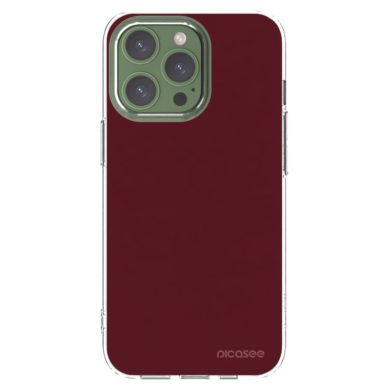 Picasee átlátszó szilikon tok az alábbi mobiltelefonokra Apple iPhone 13 Pro - Burgundy red
