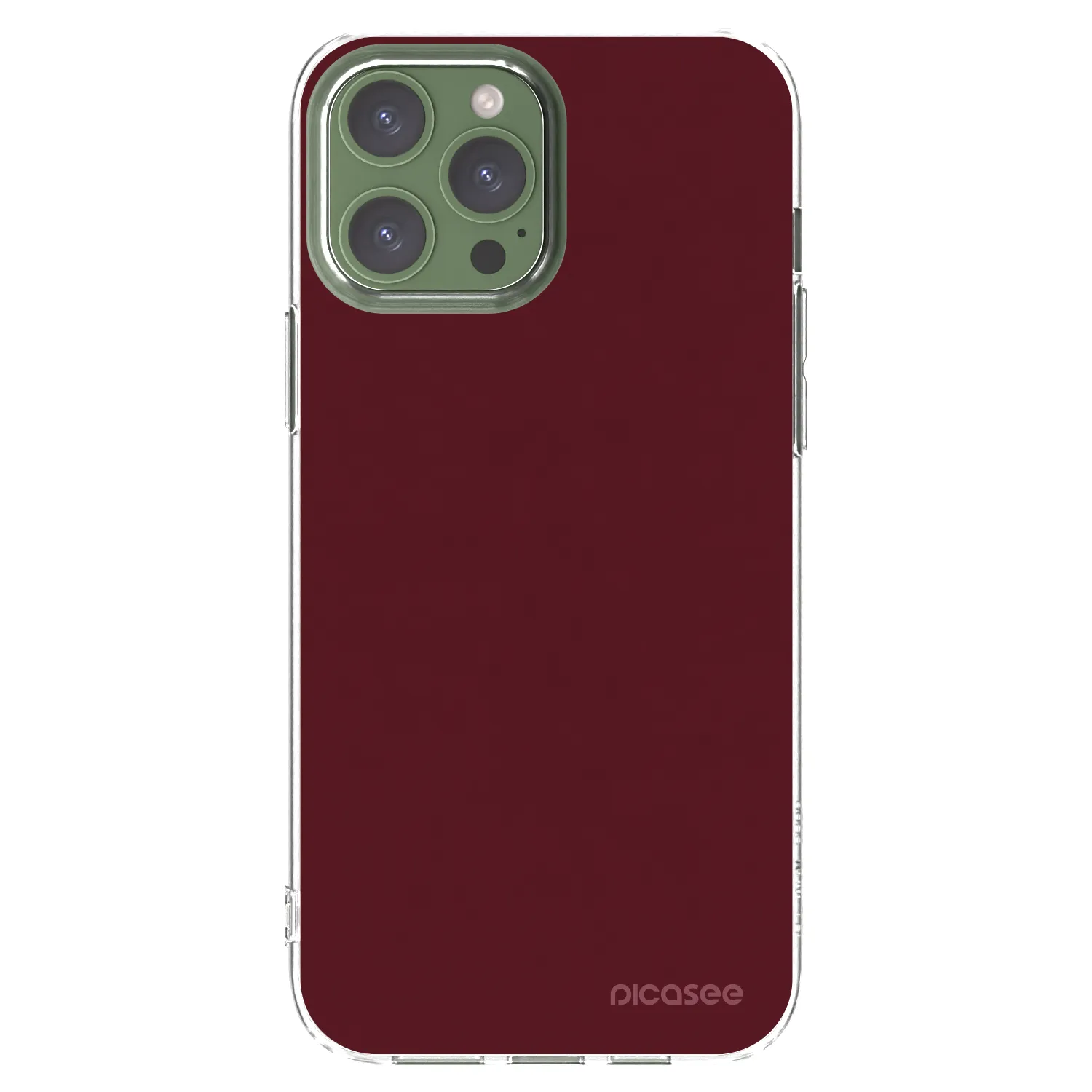Picasee átlátszó szilikon tok az alábbi mobiltelefonokra Apple iPhone 13 Pro Max - Burgundy red