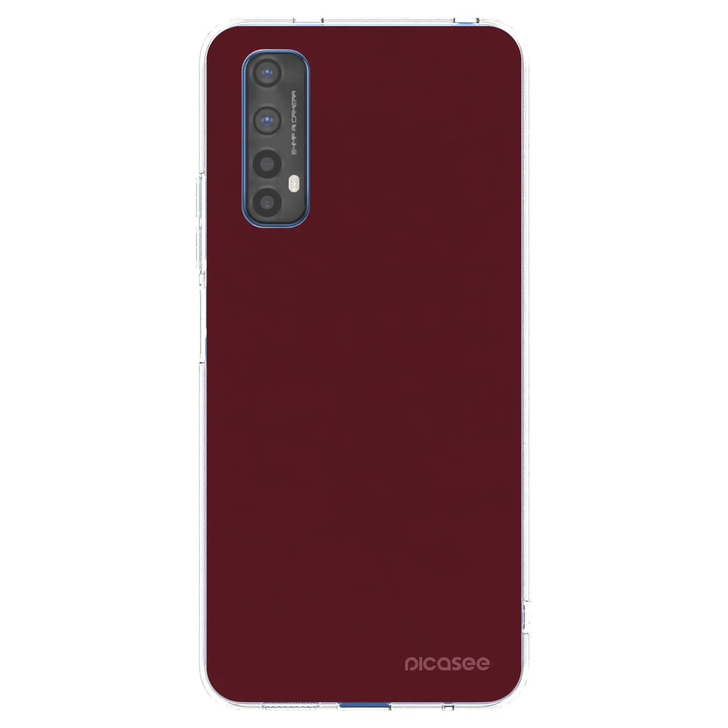 Picasee átlátszó szilikon tok az alábbi mobiltelefonokra Realme 7 - Burgundy red